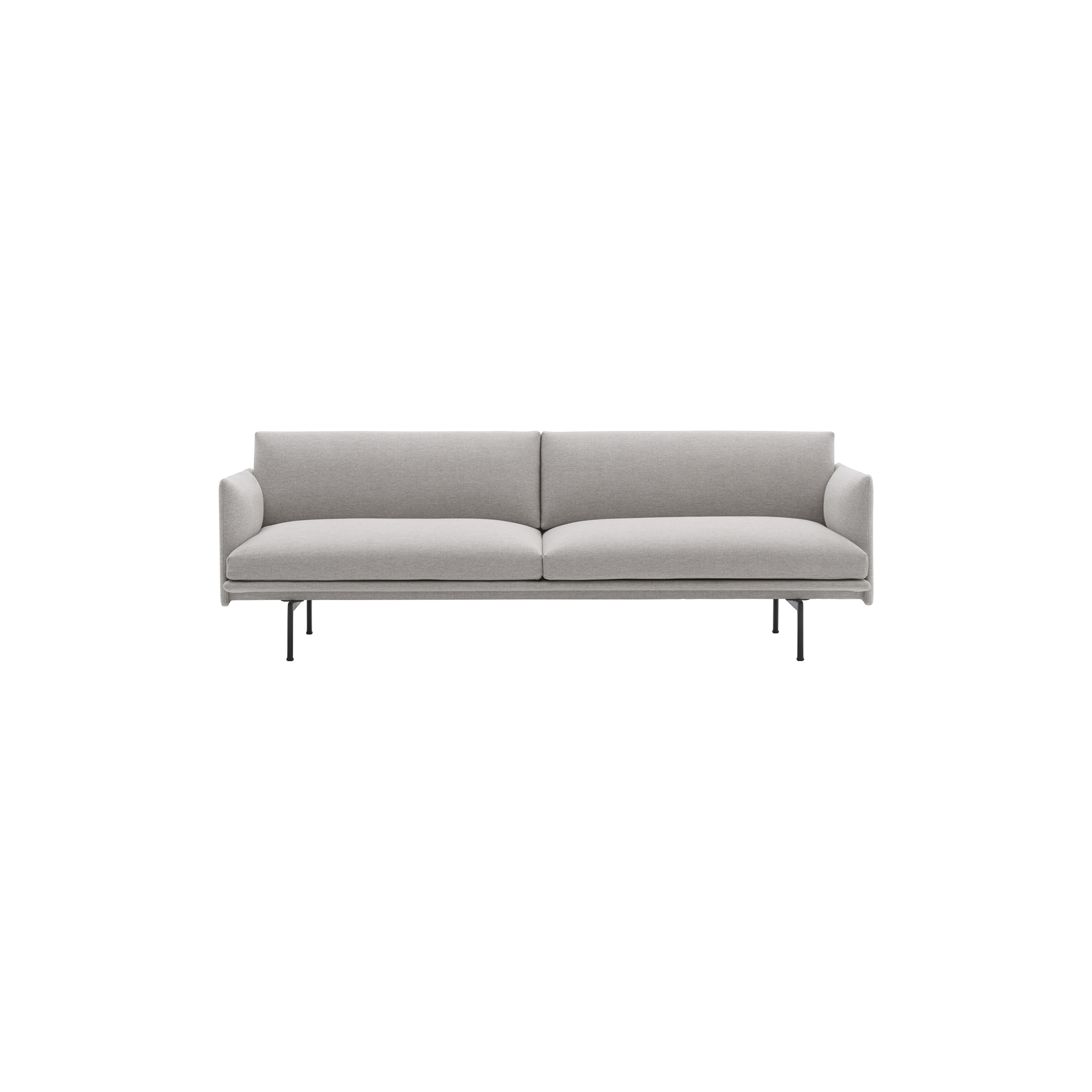 Muuto - Outline Sofa 3-seater, clay/black - 220x84 cm