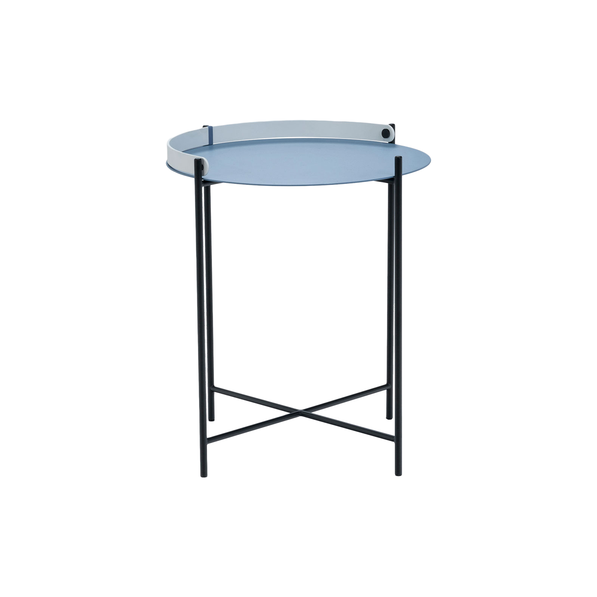 HOUE - EDGE bakkebord, pigeon blue/white - H: 53 x Ø 46 cm.