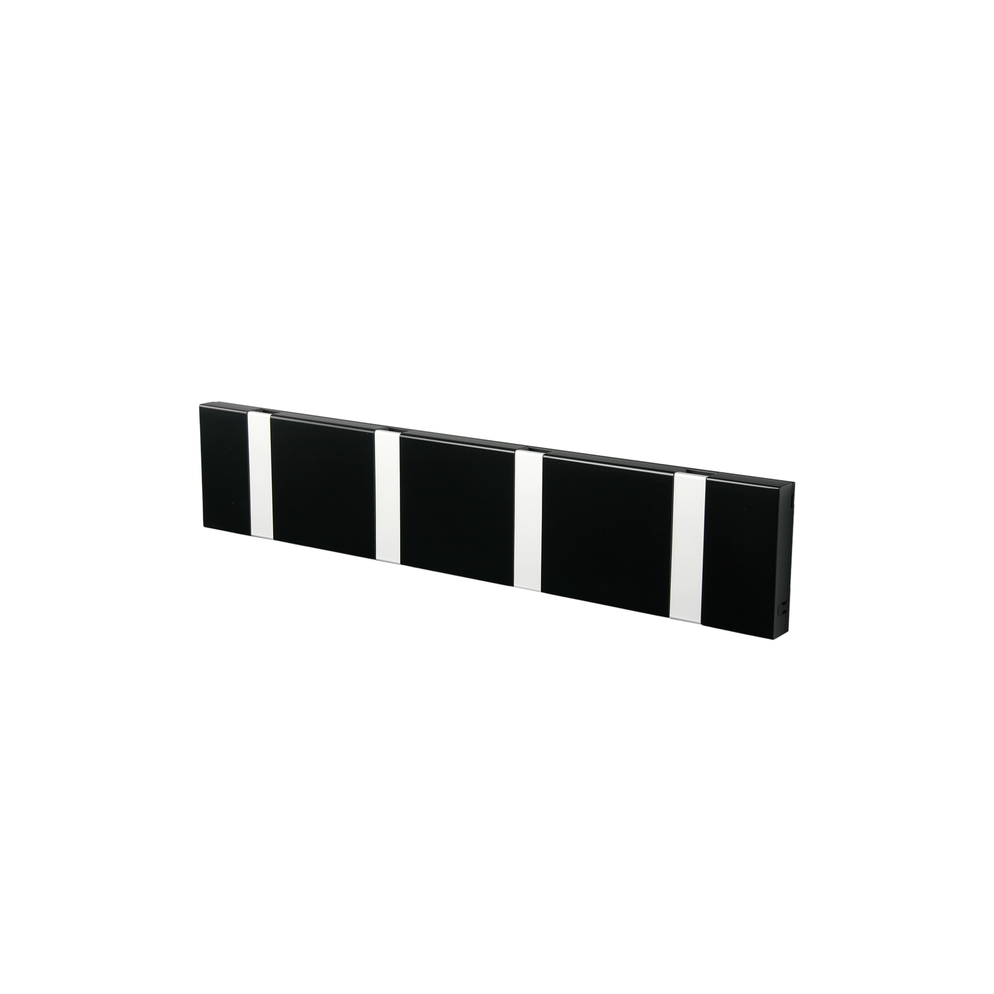 LoCa - KNAX vandret 4 knagerække, soft sort/grå - H: 7,9 x L: 39,6 x D: 1,8 cm.