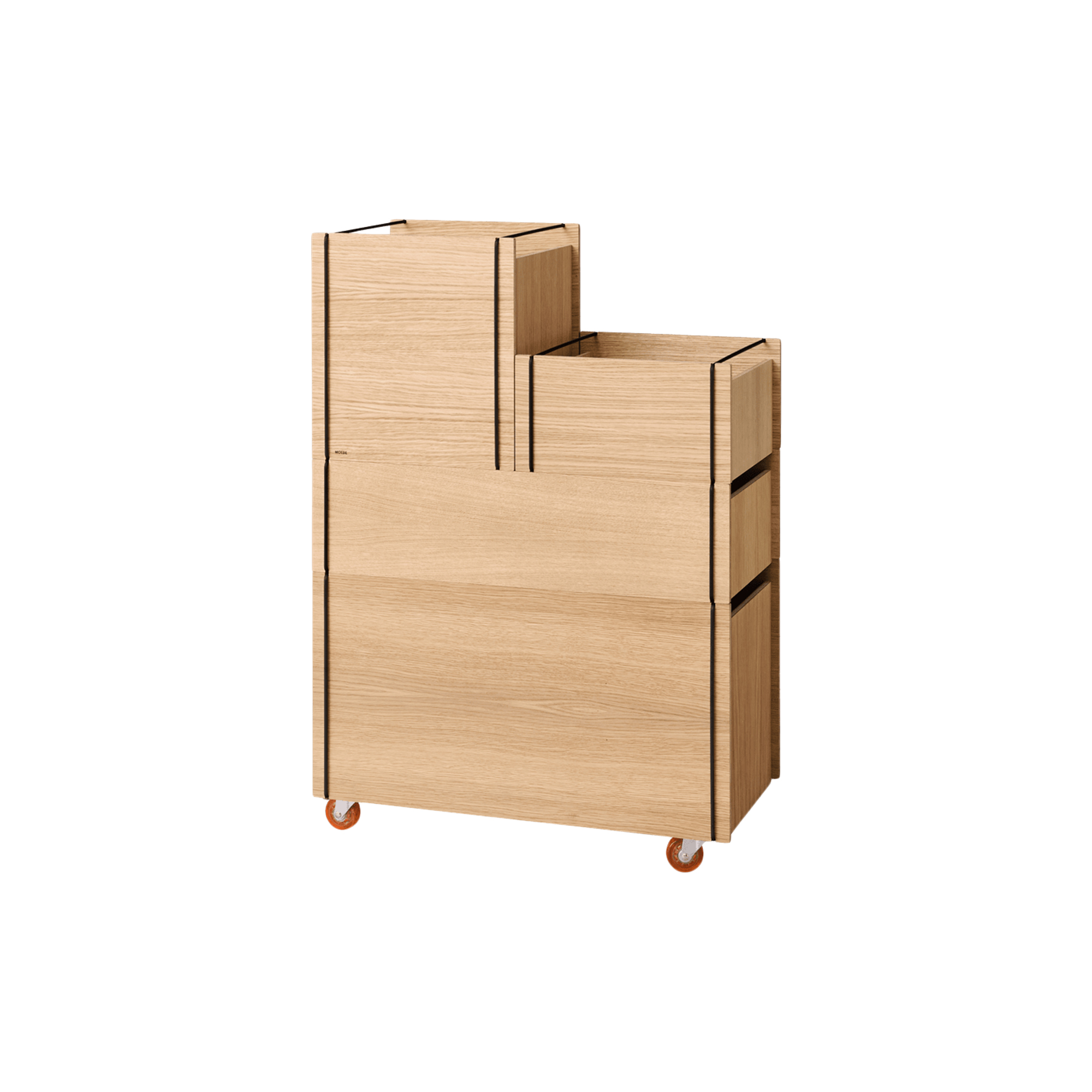 MOEBE - Storage Tower w. Wheels | Medium | Oiled Oak/Black | Opbevaringsskab - Medium1