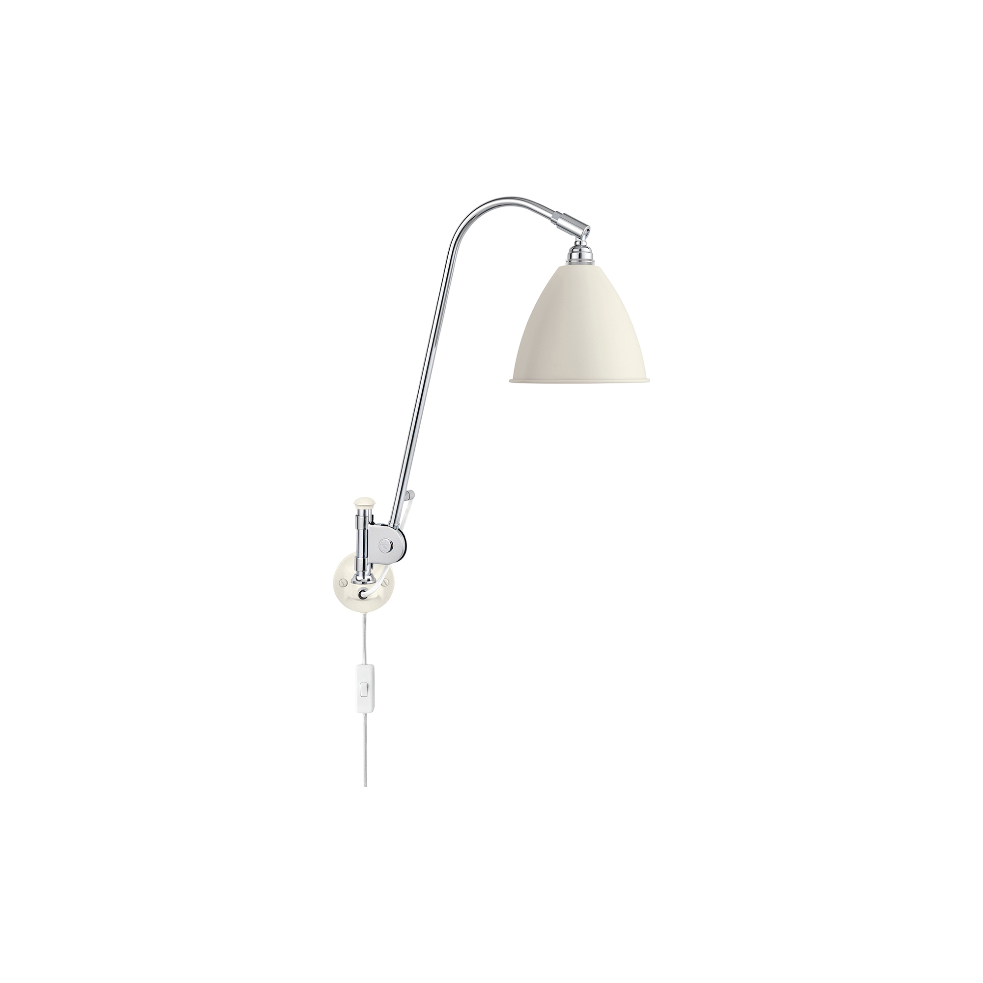 GUBI - Bestlite BL6 Wall Lamp, soft white semi matt/chrome - H: 54 x Ø 16 cm.