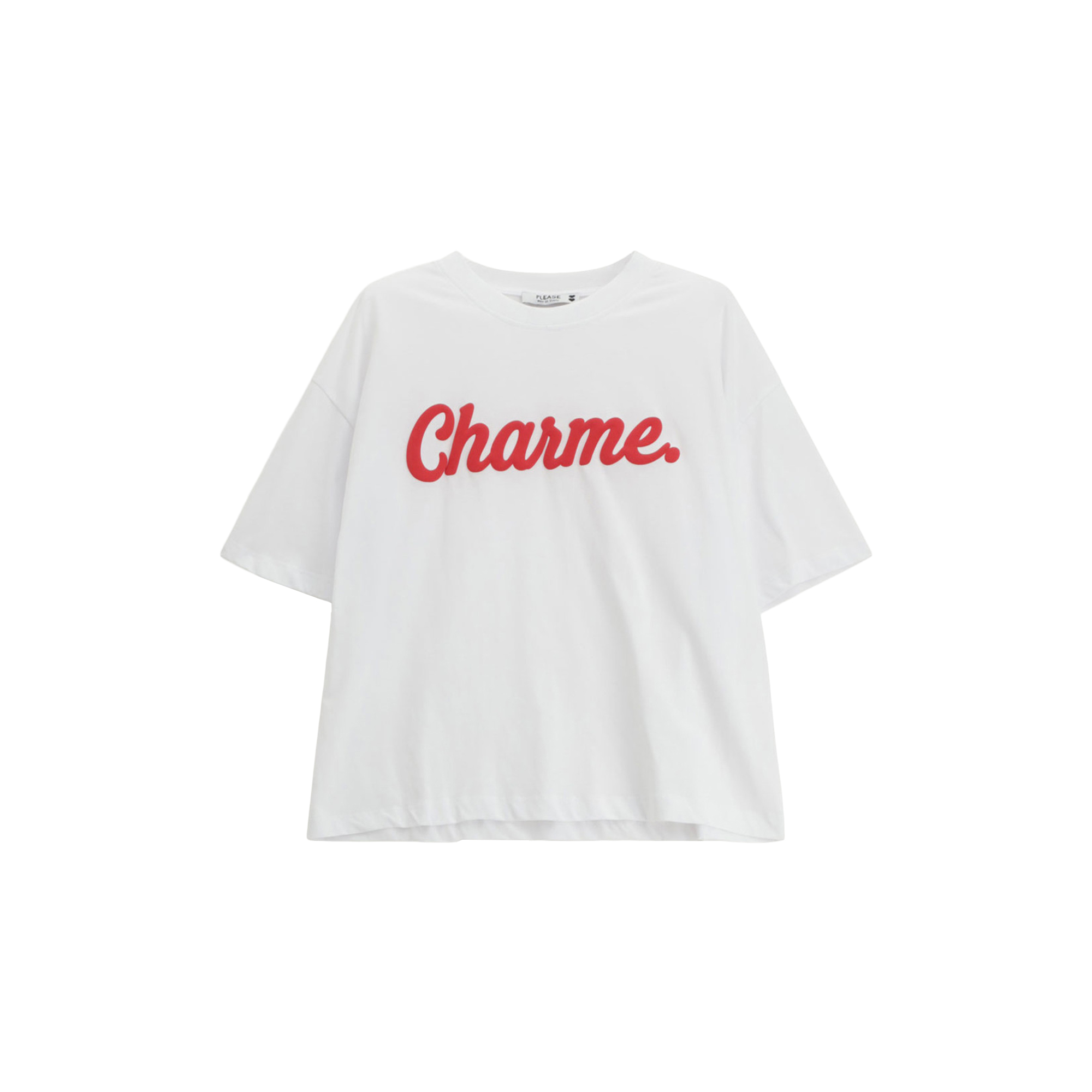 Please - T-Shirt, bianco - Str. M