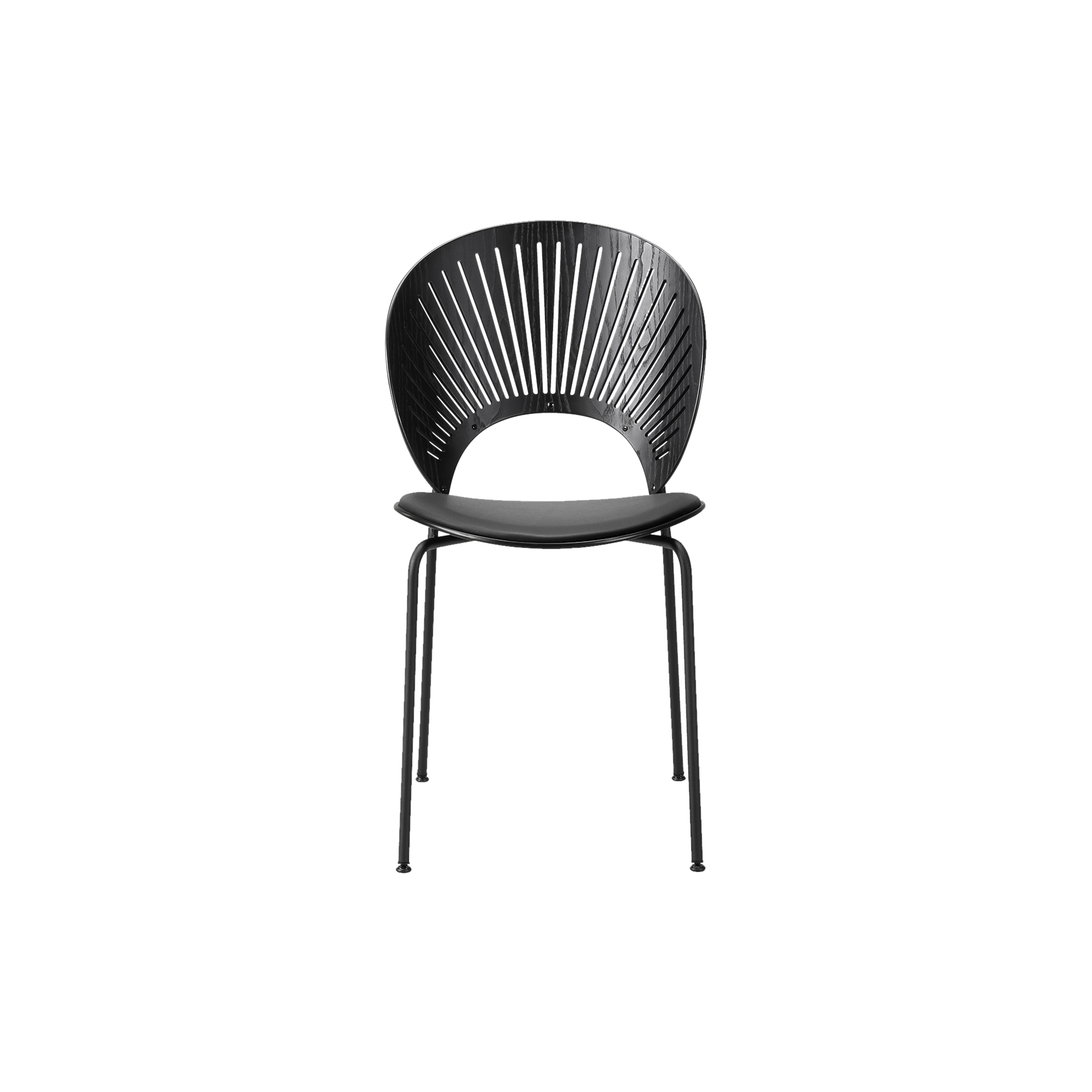 Fredericia Furniture - 3396 Trinidad stol med sædepolstring, black ash/black/black