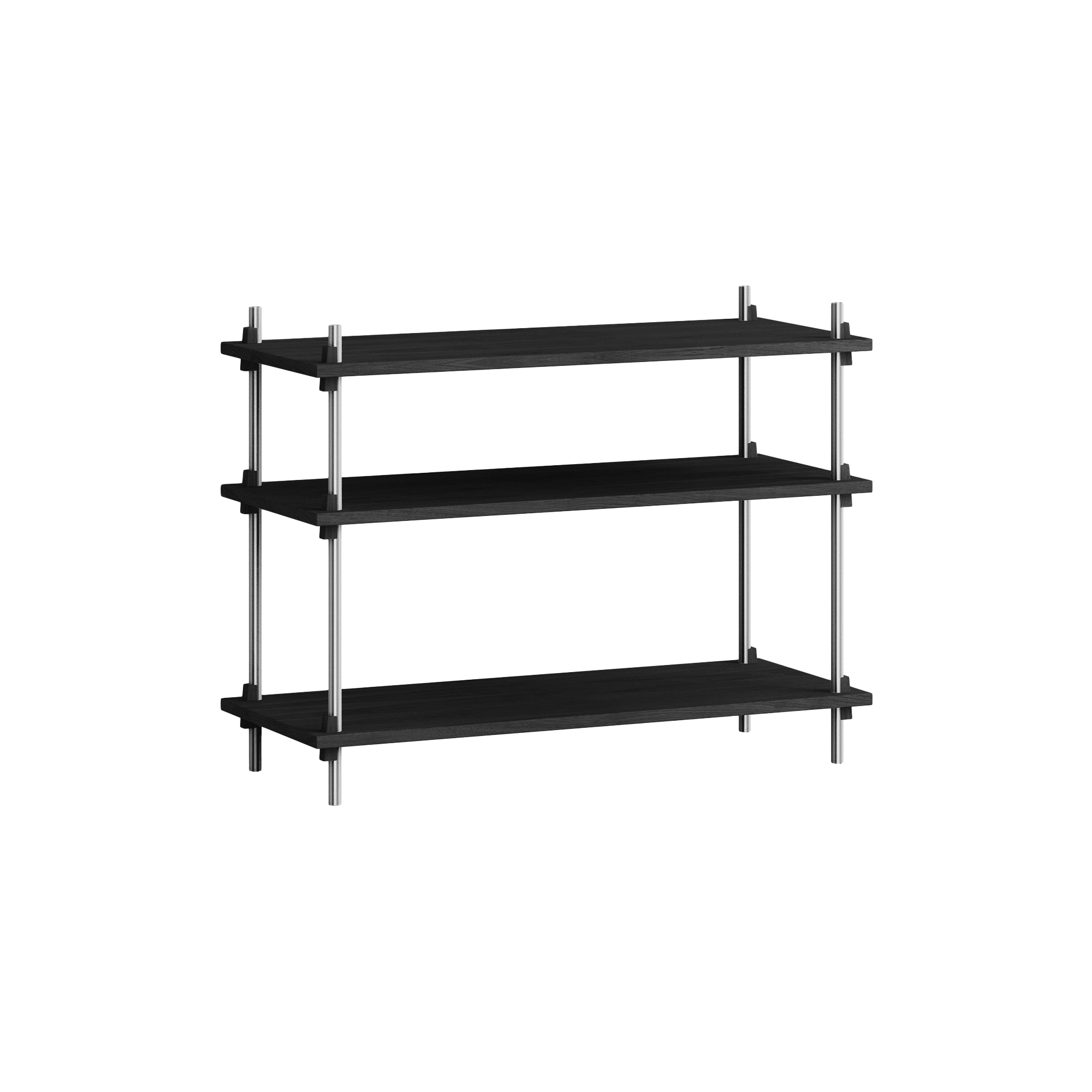 MOEBE - Shelving Classic Low, black/stainless steel