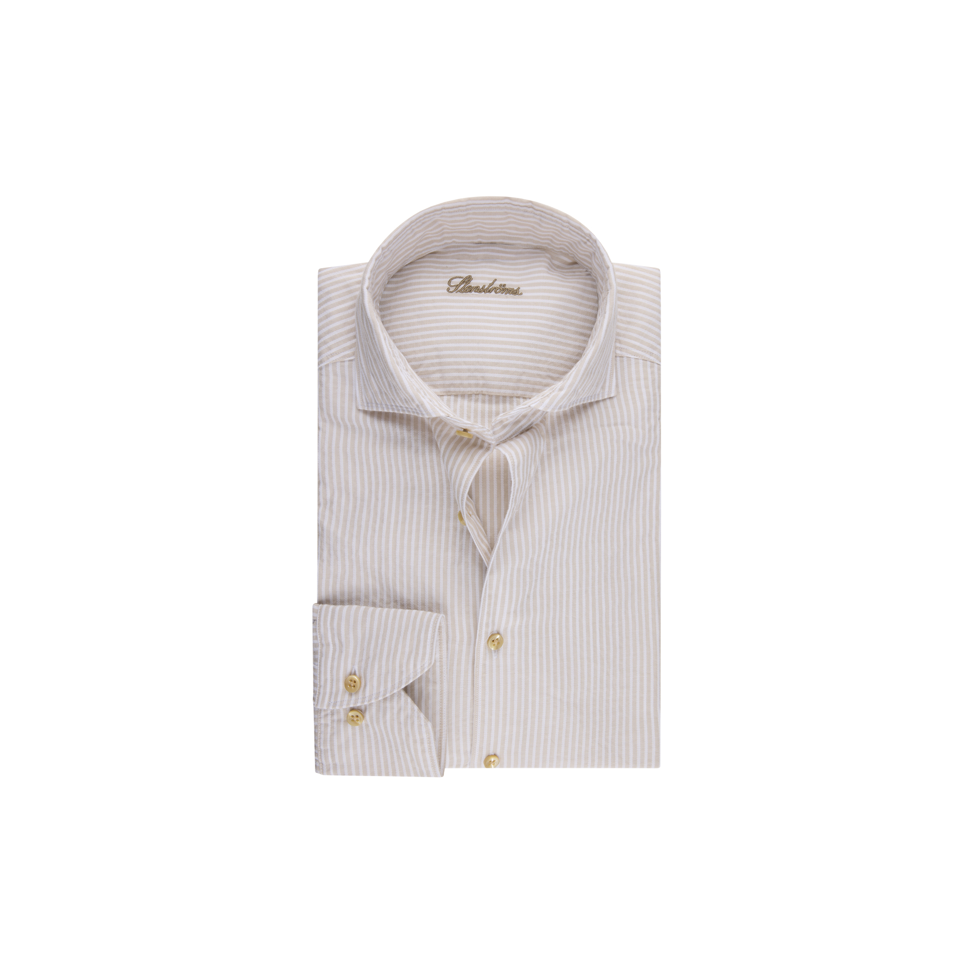 Stenströms - Regular C28 RC cuff Casual, light beige stripe - Str. XXL