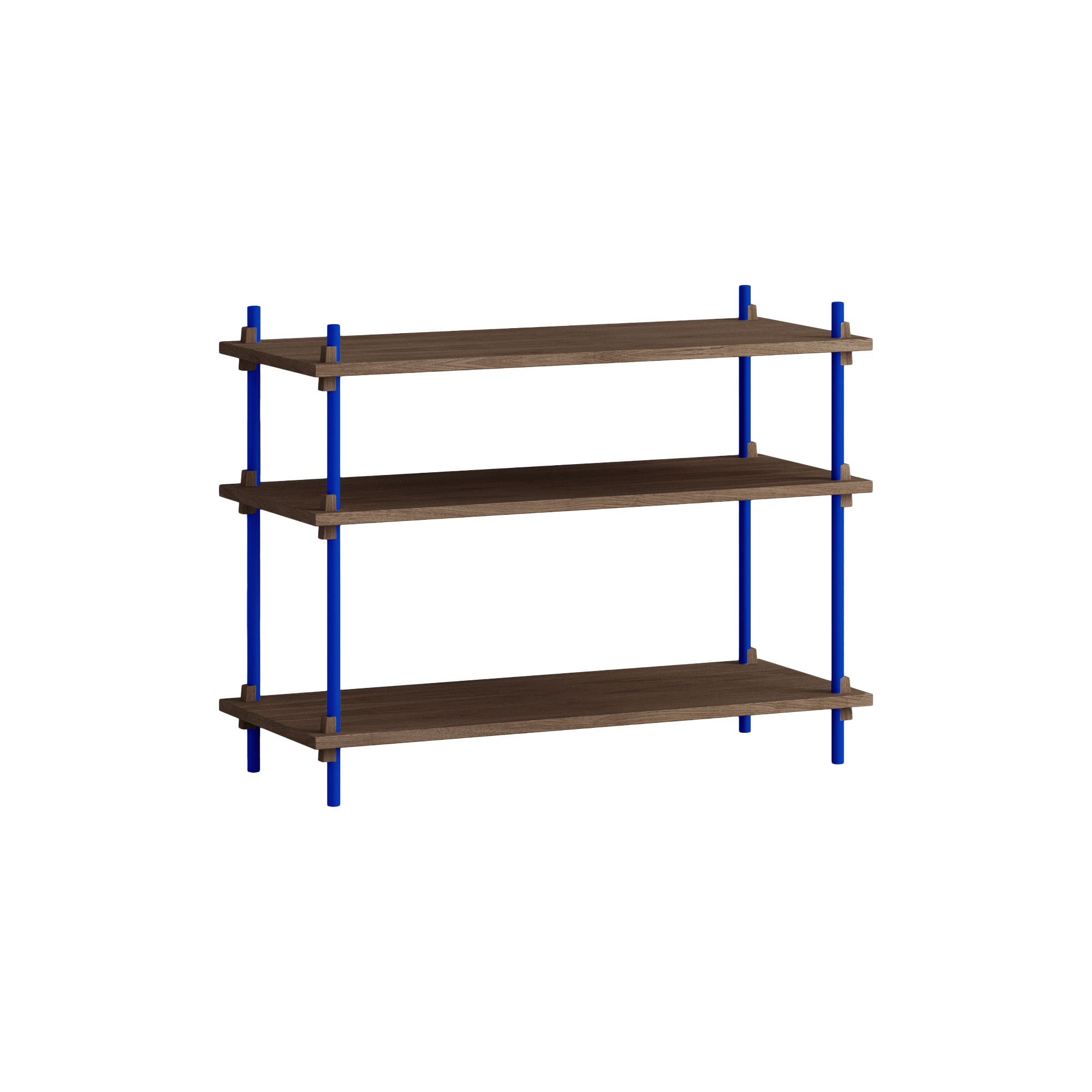 MOEBE - Shelving Classic Low, smoked oak/deep blue