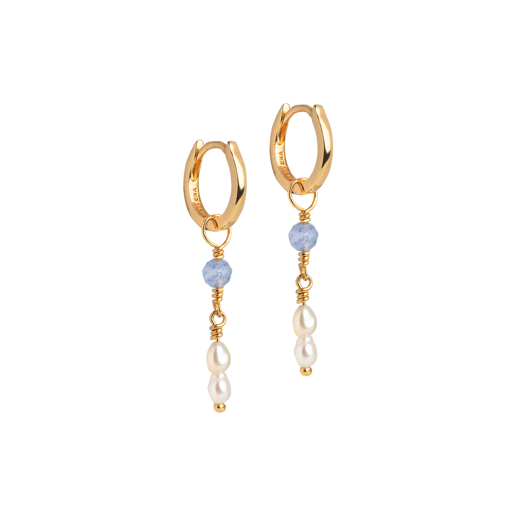 ENAMEL Copenhagen - Liva Hoops, blue quartz