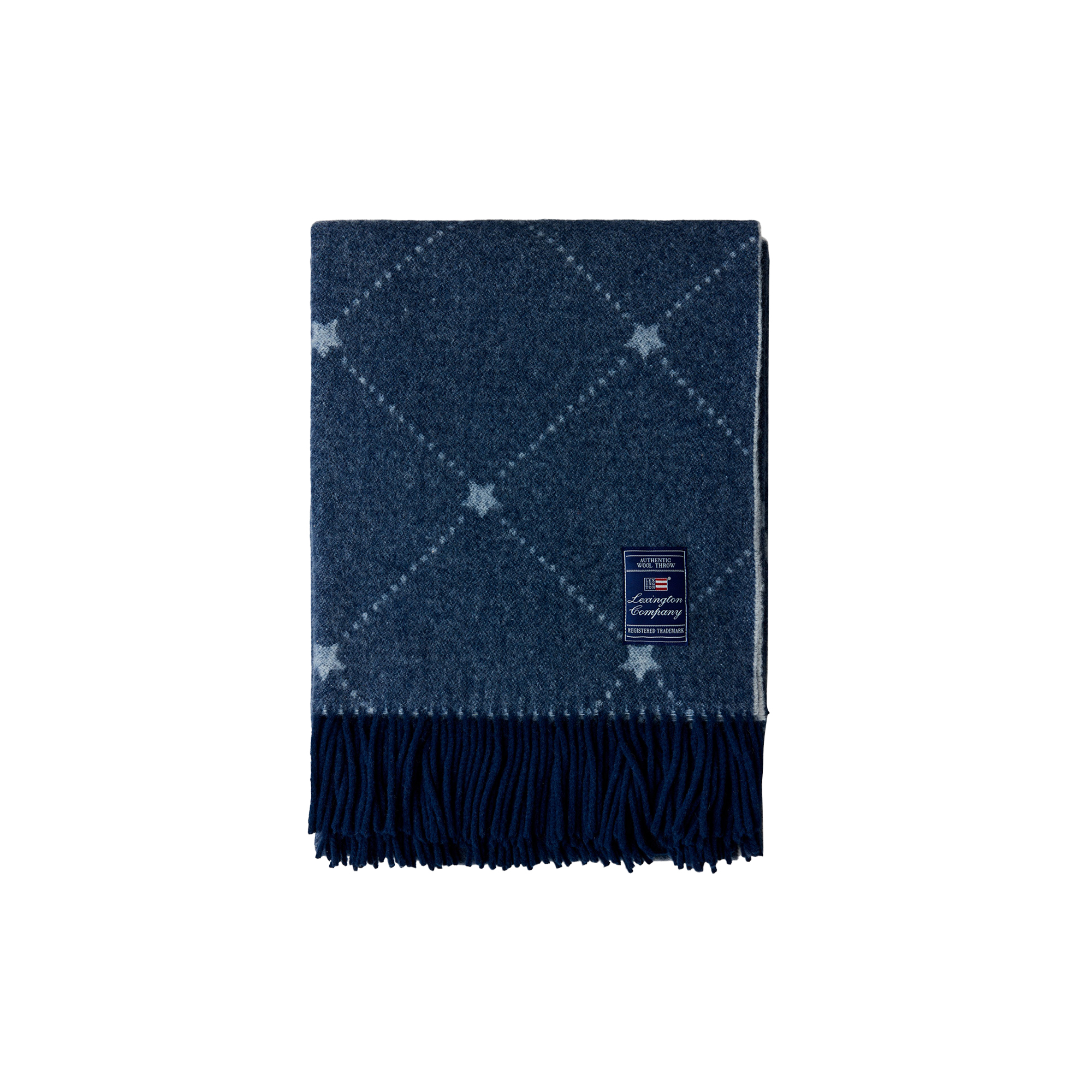 Lexington - Icons Signature Star Recycled Wool Throw, navy/white