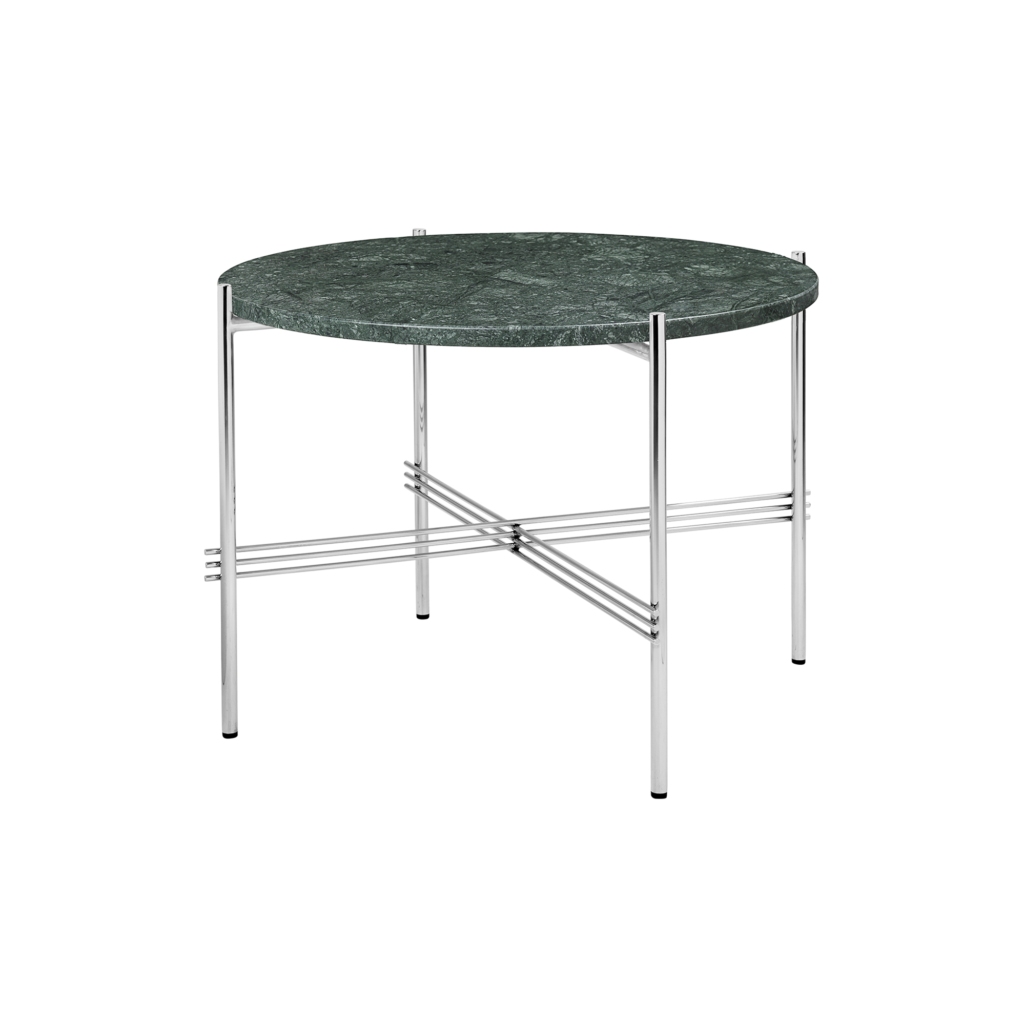 GUBI - TS Coffee Table Ø55, green guatemala marble/steel - Ø55 cm