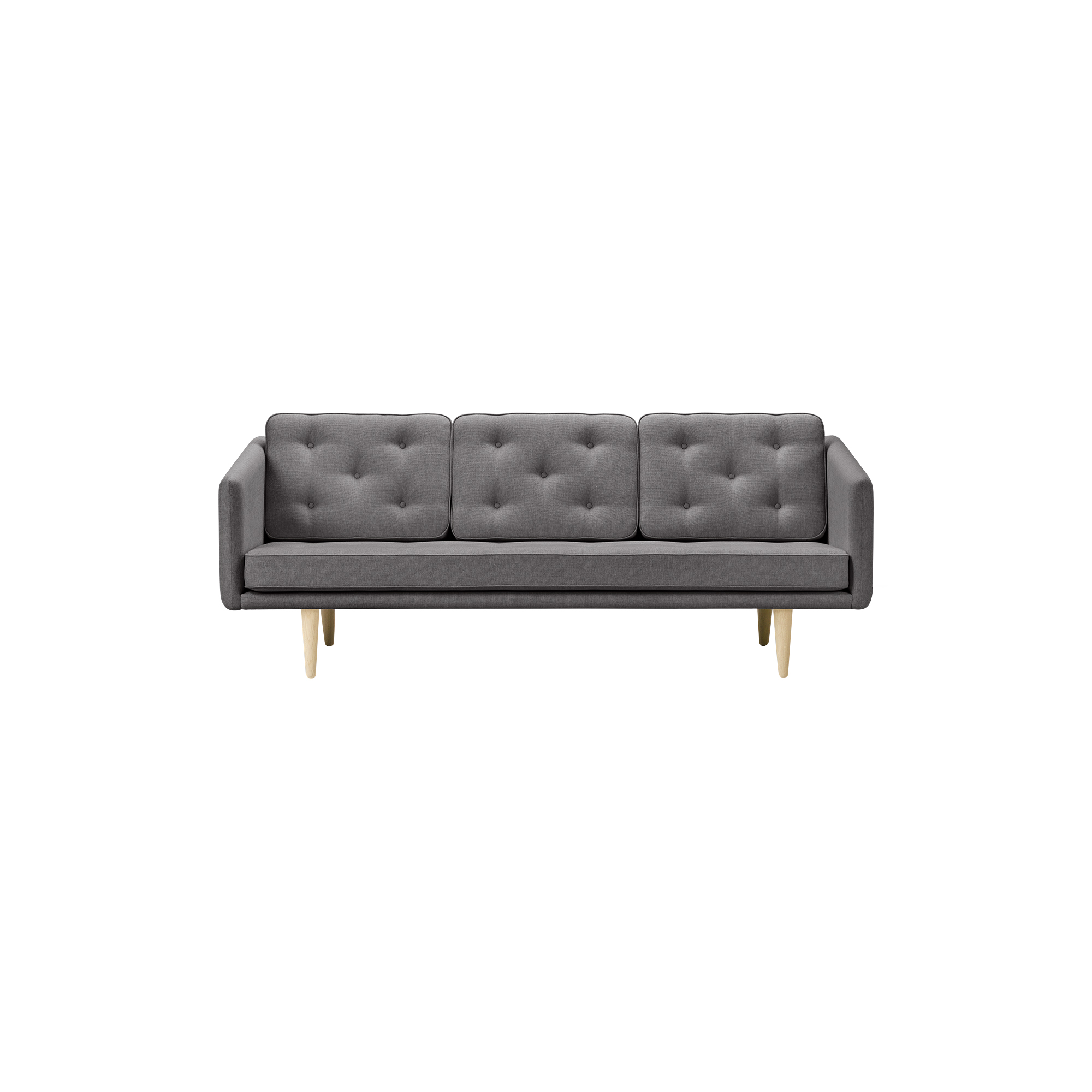 Fredericia Furniture - No. 1 2003 3 pers. sofa, grey/lakeret eg - H: 83 x L: 206 x D: 86 cm.