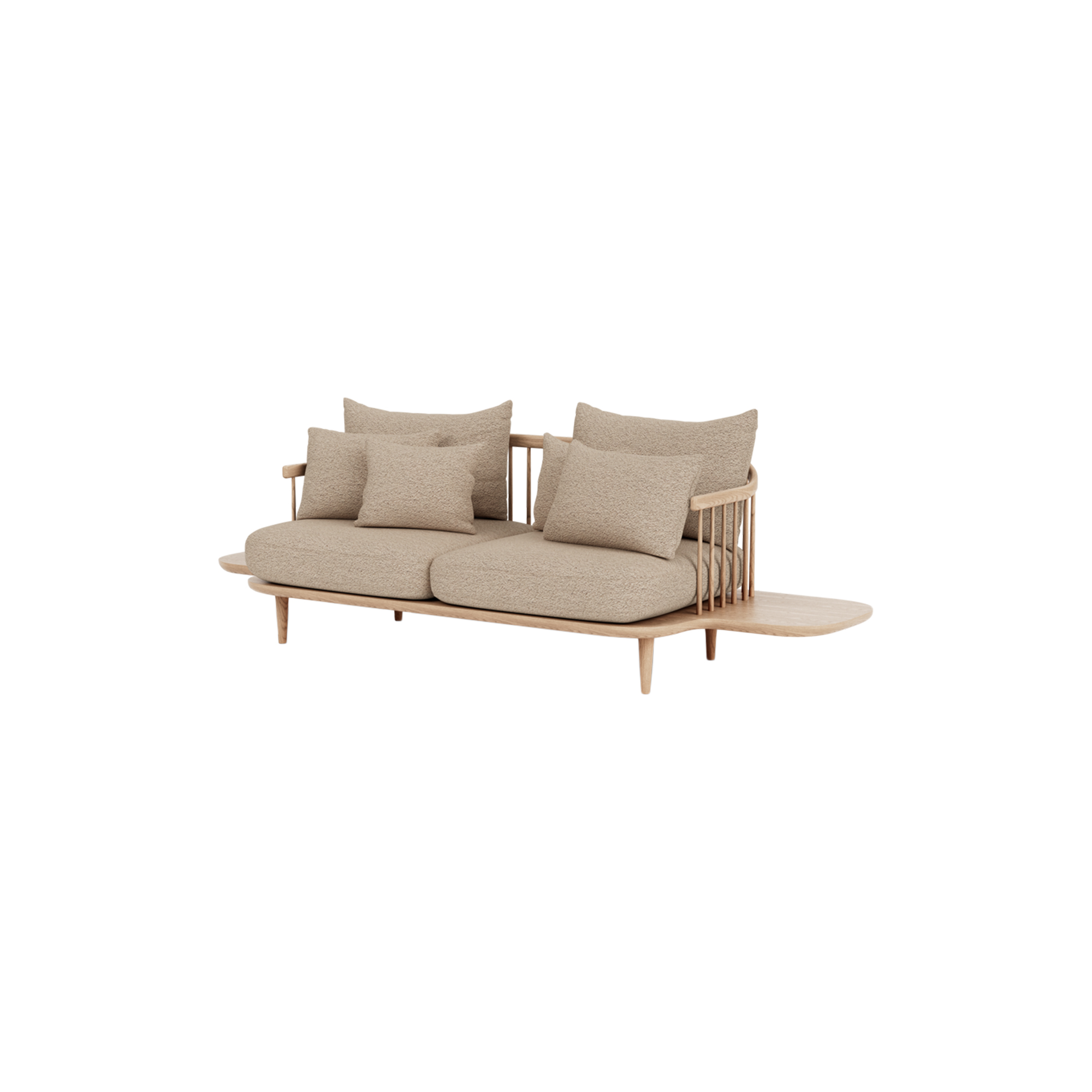 &Tradition - Fly SC3 2-seater Sofa, Karakorum 003/oiled oak
