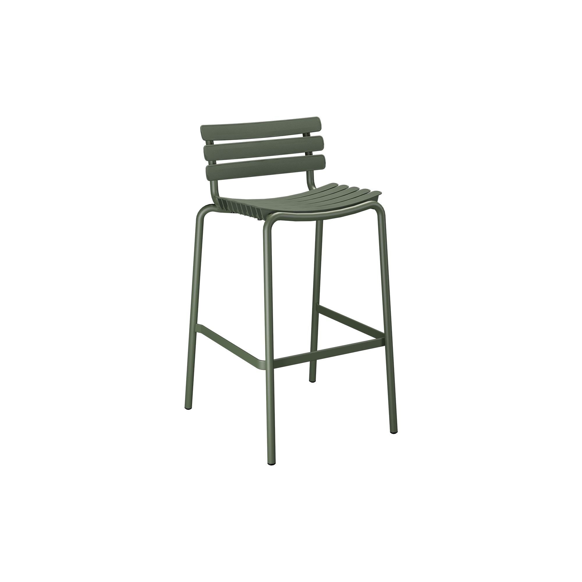 HOUE - ReCLIPS barstol, olive green - H: 99 x B: 55 x D: 56 cm.