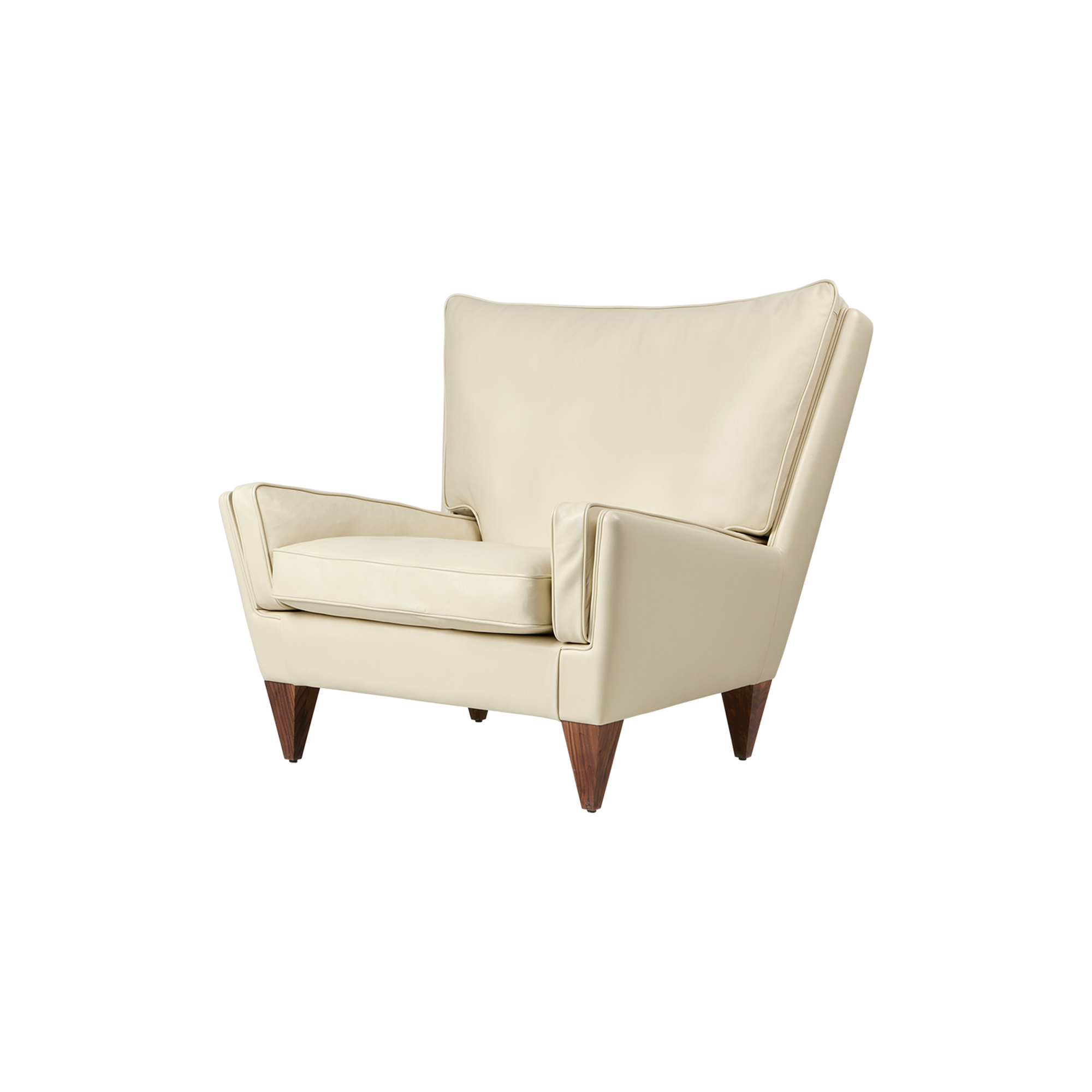GUBI - V11 Lounge Chair, cream/oiled walnut