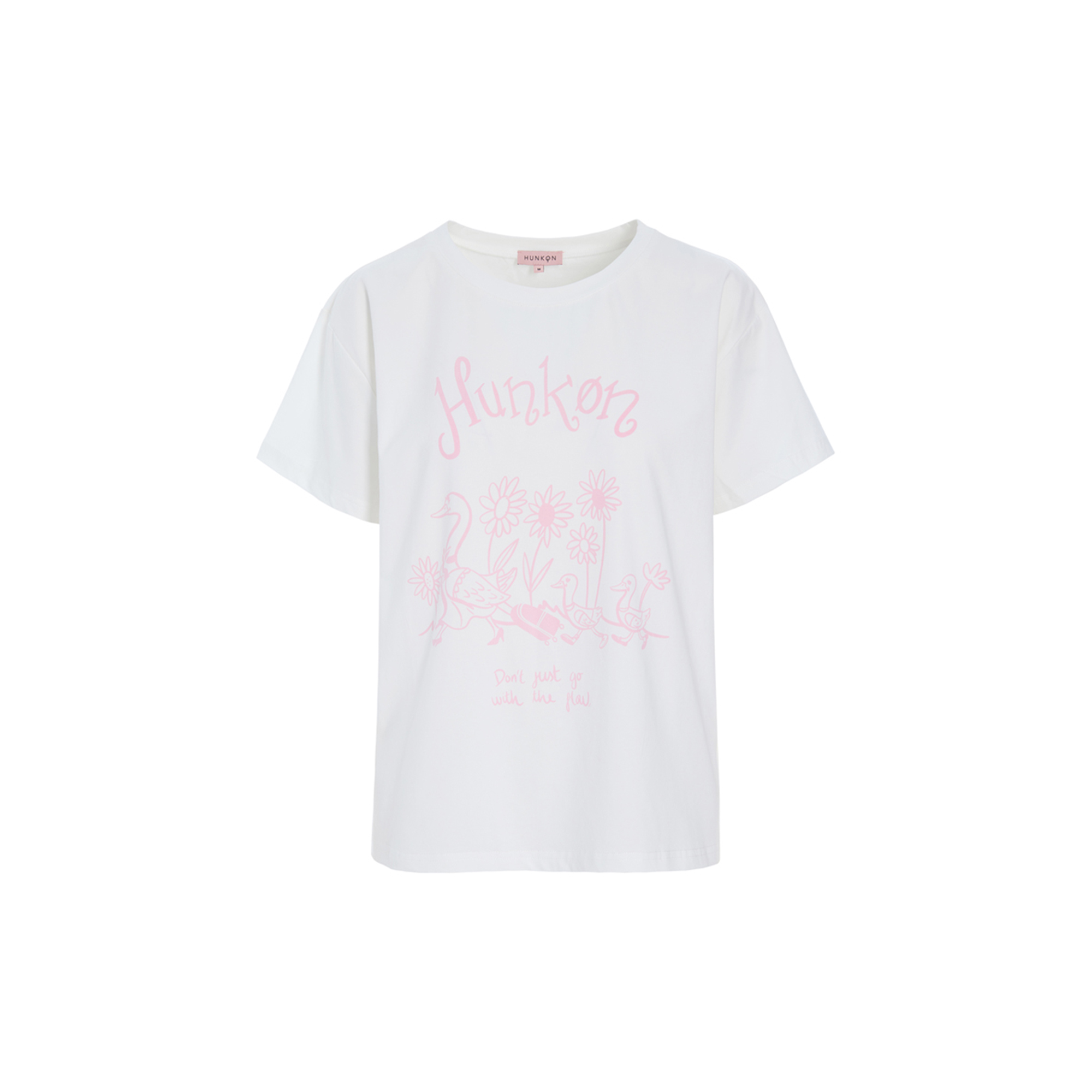 HUNKØN - Duckling T-shirt, pink duck - Str. XS