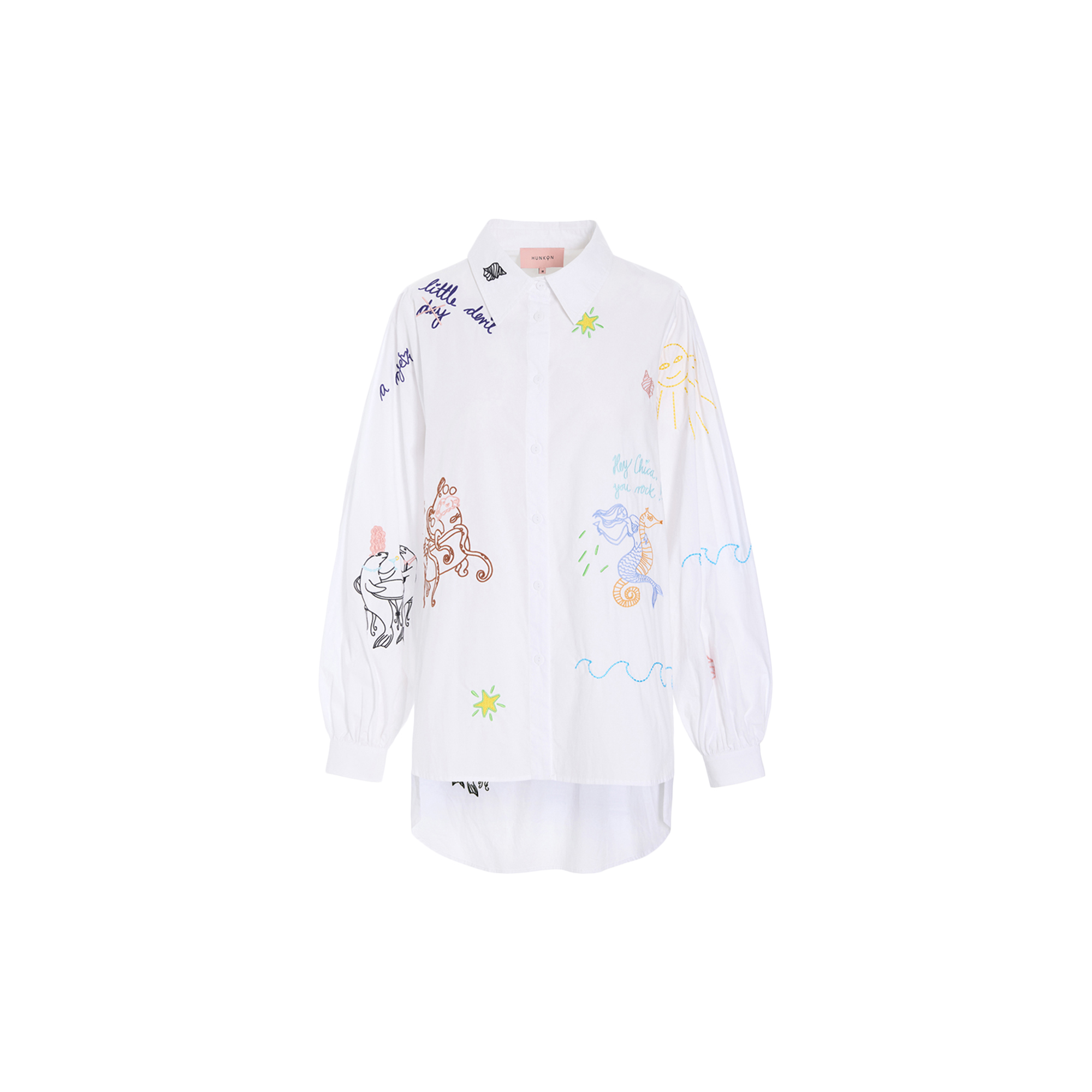 HUNKØN - Sasha Shirt, white - Str. S