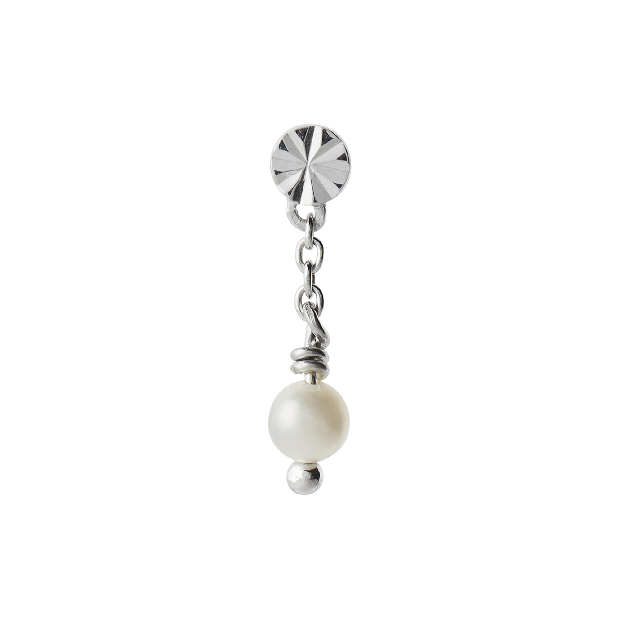 Stine A Jewelry - Tres Petit Etoile Earring With Pearl Single, silver
