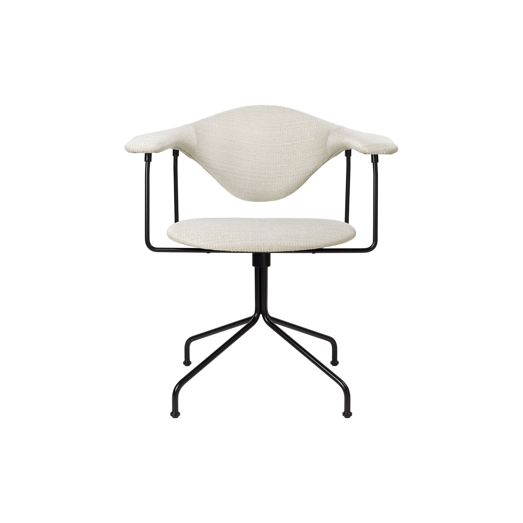 GUBI - Masculo Meeting Chair with Swivel Base, Eero Special 106/black semi matt - H: 74 x B: 69 x D: 59 cm.