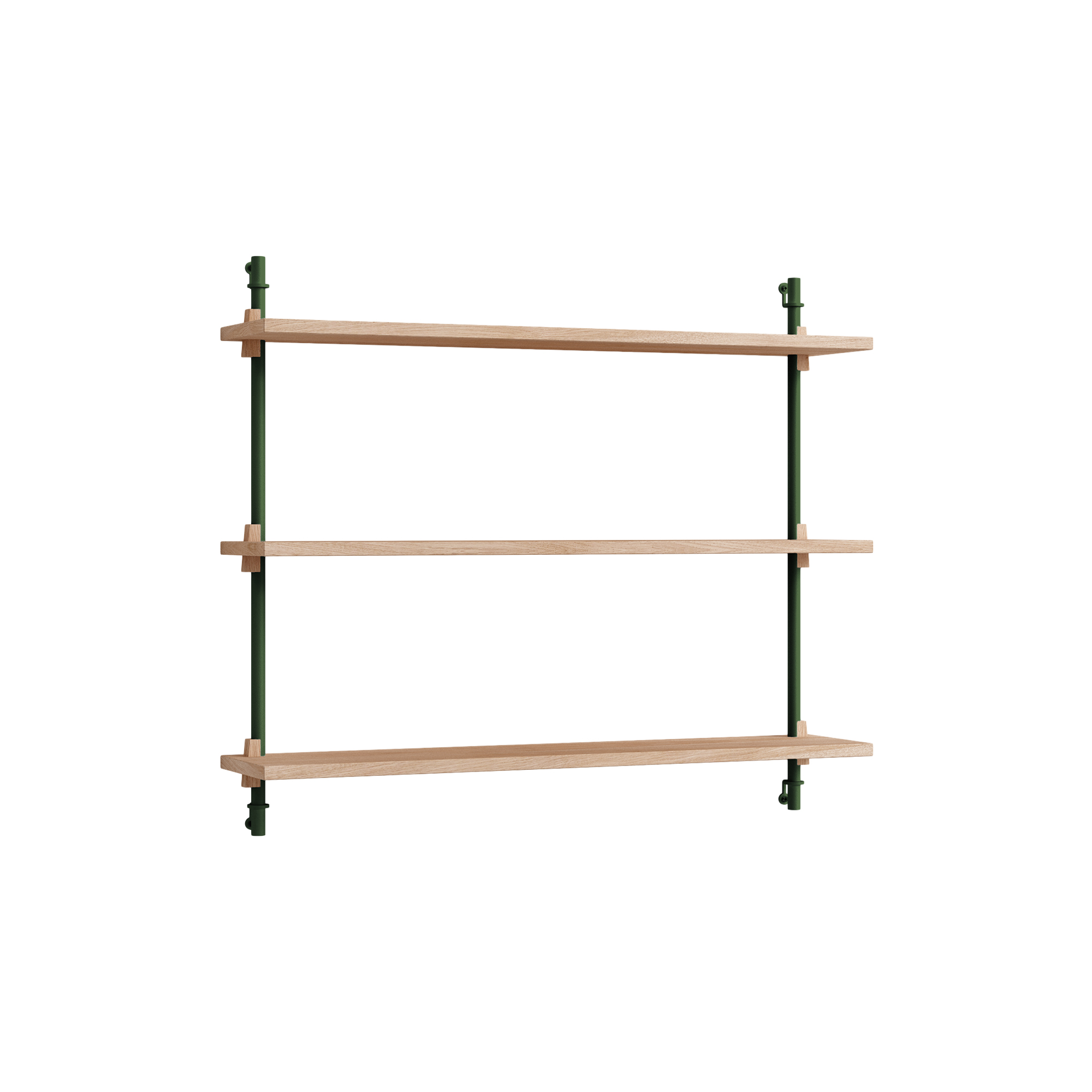 MOEBE - Wall Shelving Small, oak/pine green