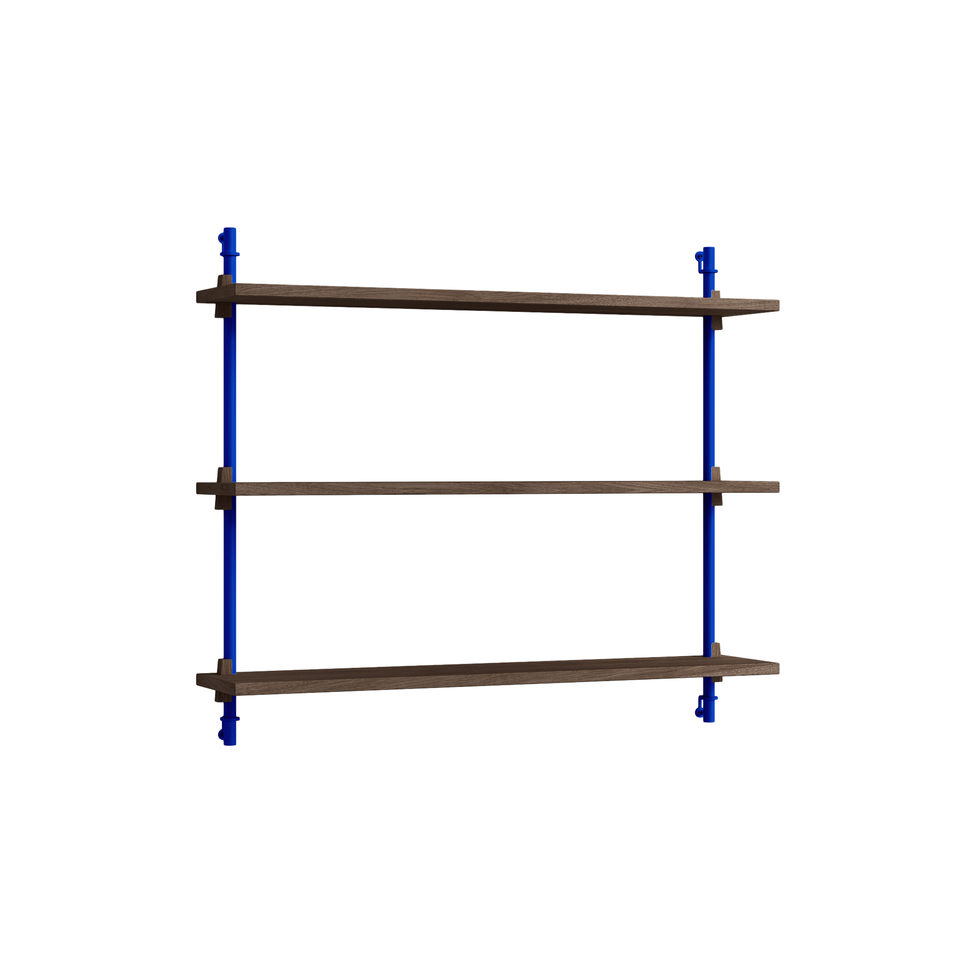 MOEBE - Wall Shelving Small, smoked oak/deep blue