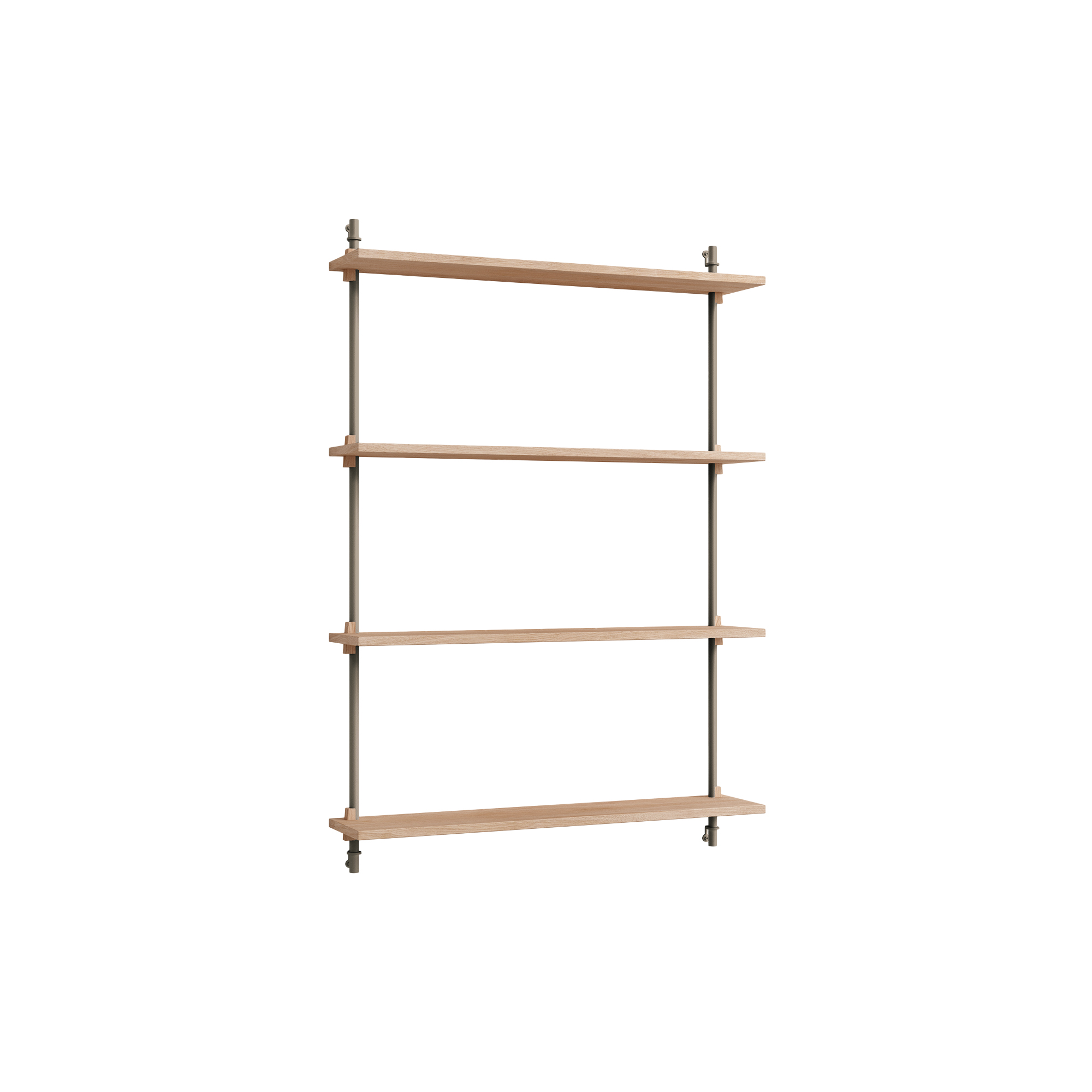 MOEBE - Wall Shelving Medium, oak/warm grey