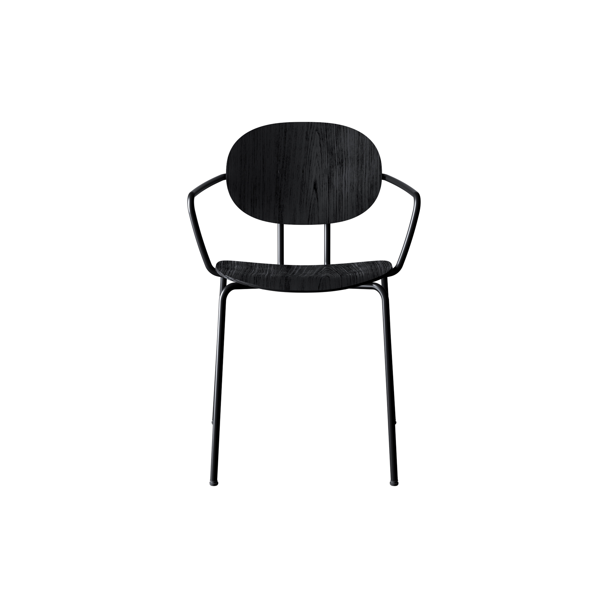 Sibast Furniture - PIET HEIN Chair with Arms, sortlakeret eg - H: 80 x B: 50 cm.