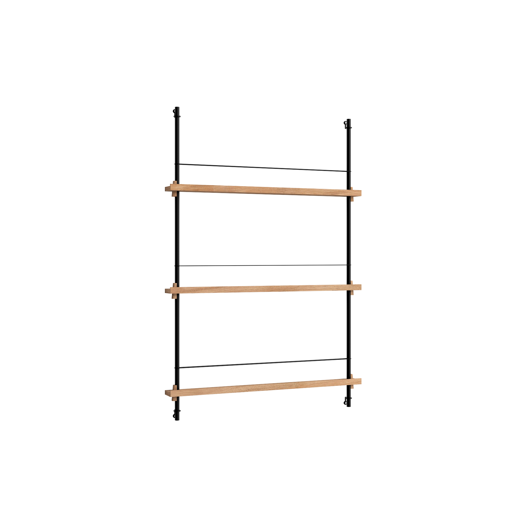 MOEBE - Magazine Shelving Medium, oak/black