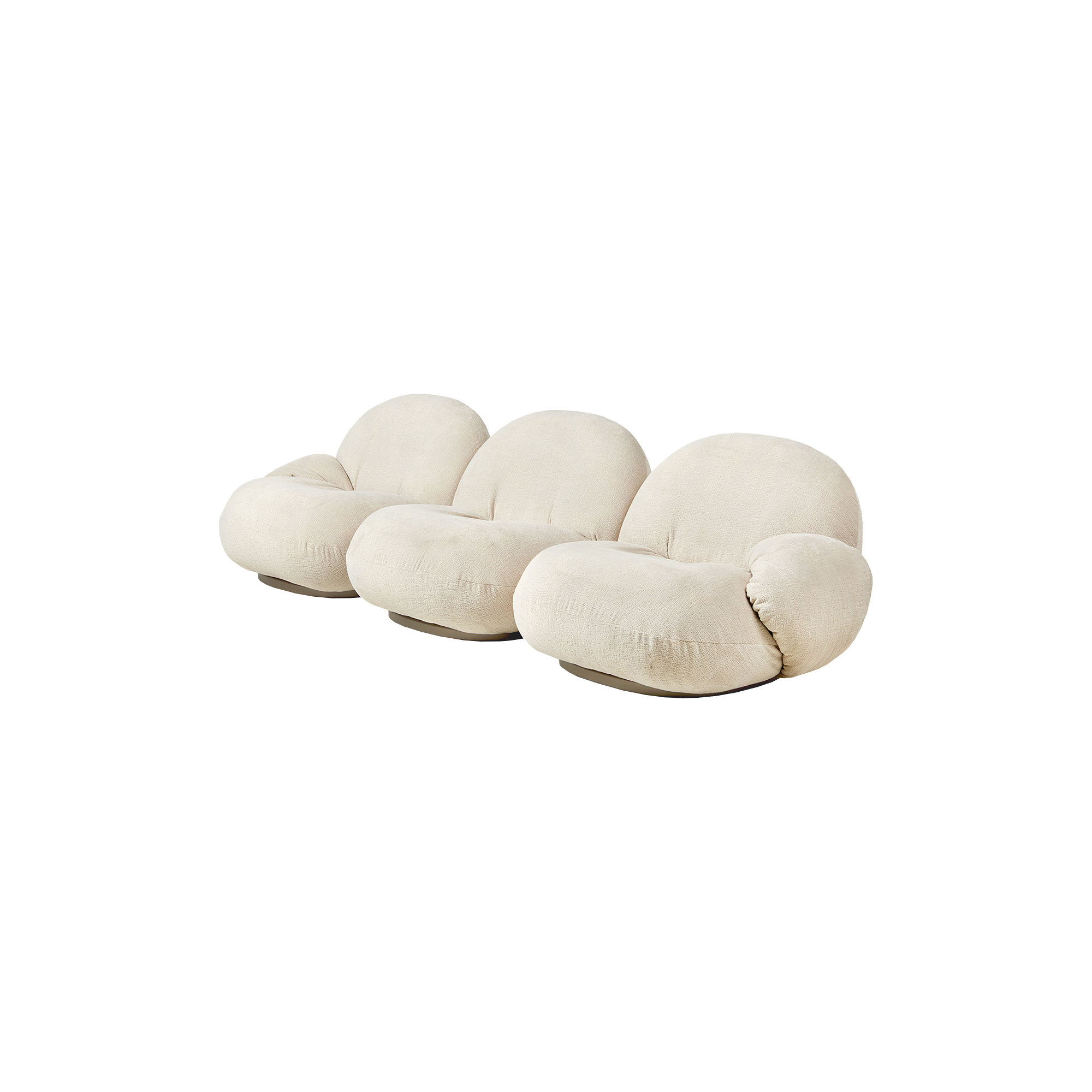 GUBI - 3-seater Pacha Sofa with Armrests, Mumble 02 - H: 66 x B: 253 x D: 86 cm.