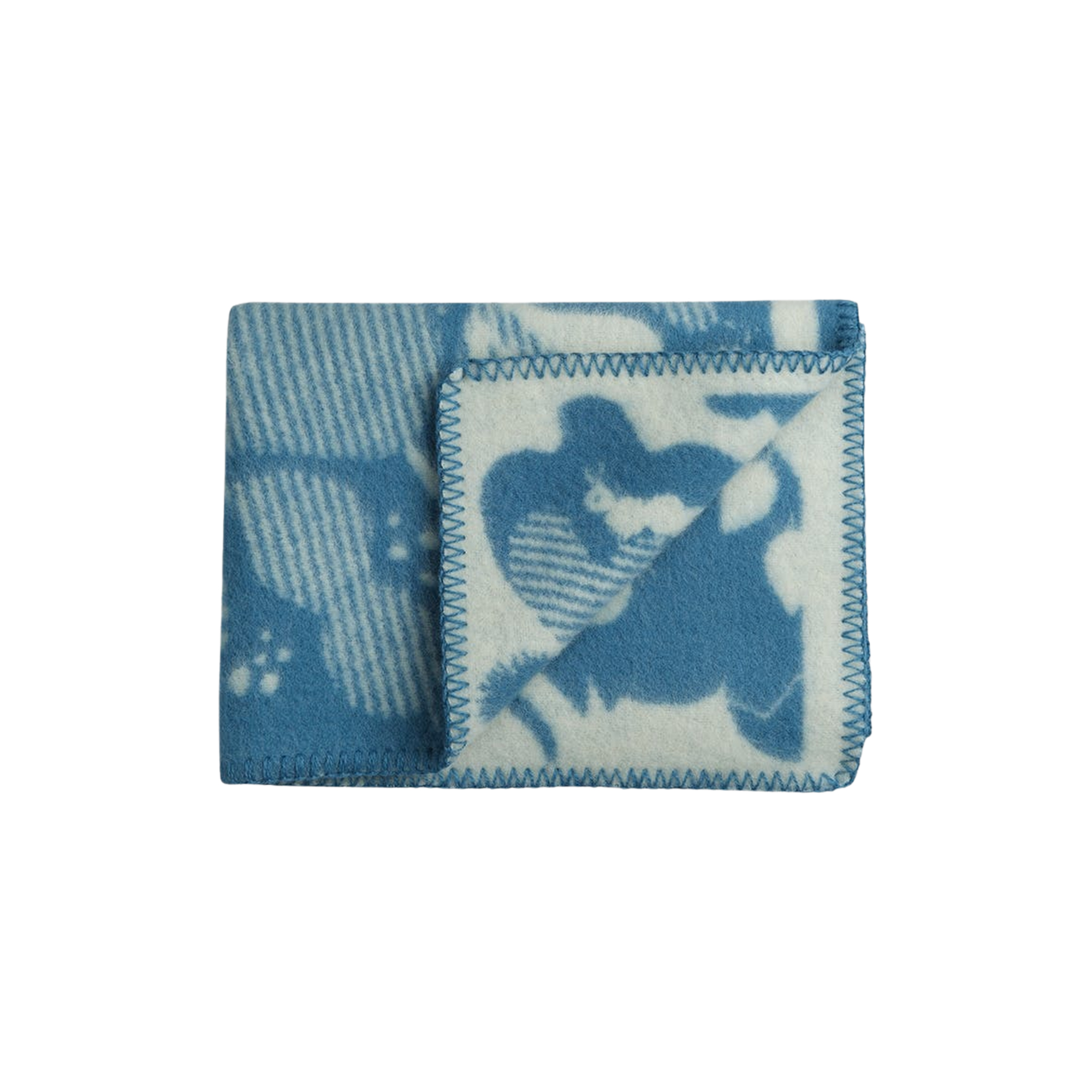 Røros Tweed - SKOGBUNN Baby Size Throw, blue/natural