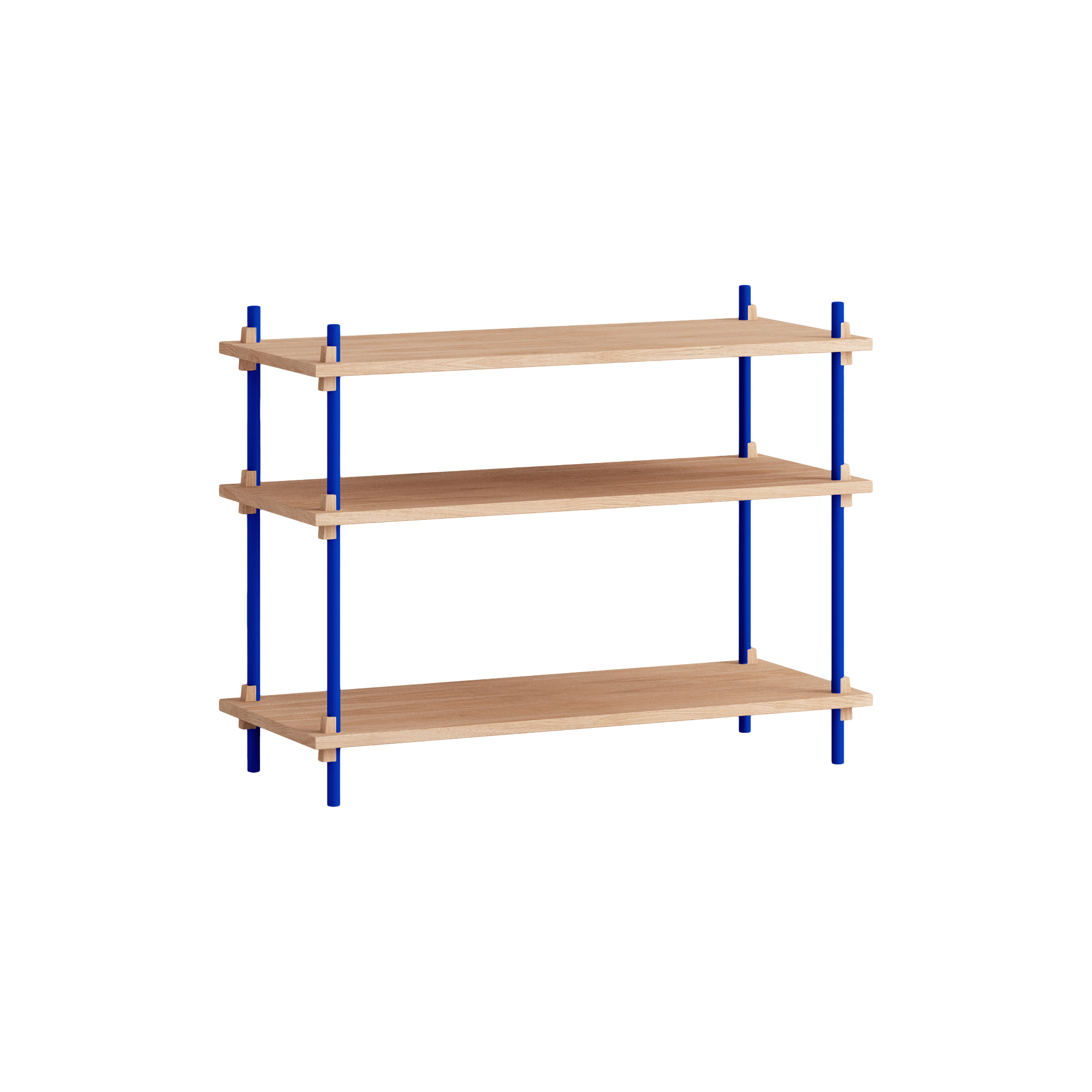 MOEBE - Shelving Classic Low, oak/deep blue