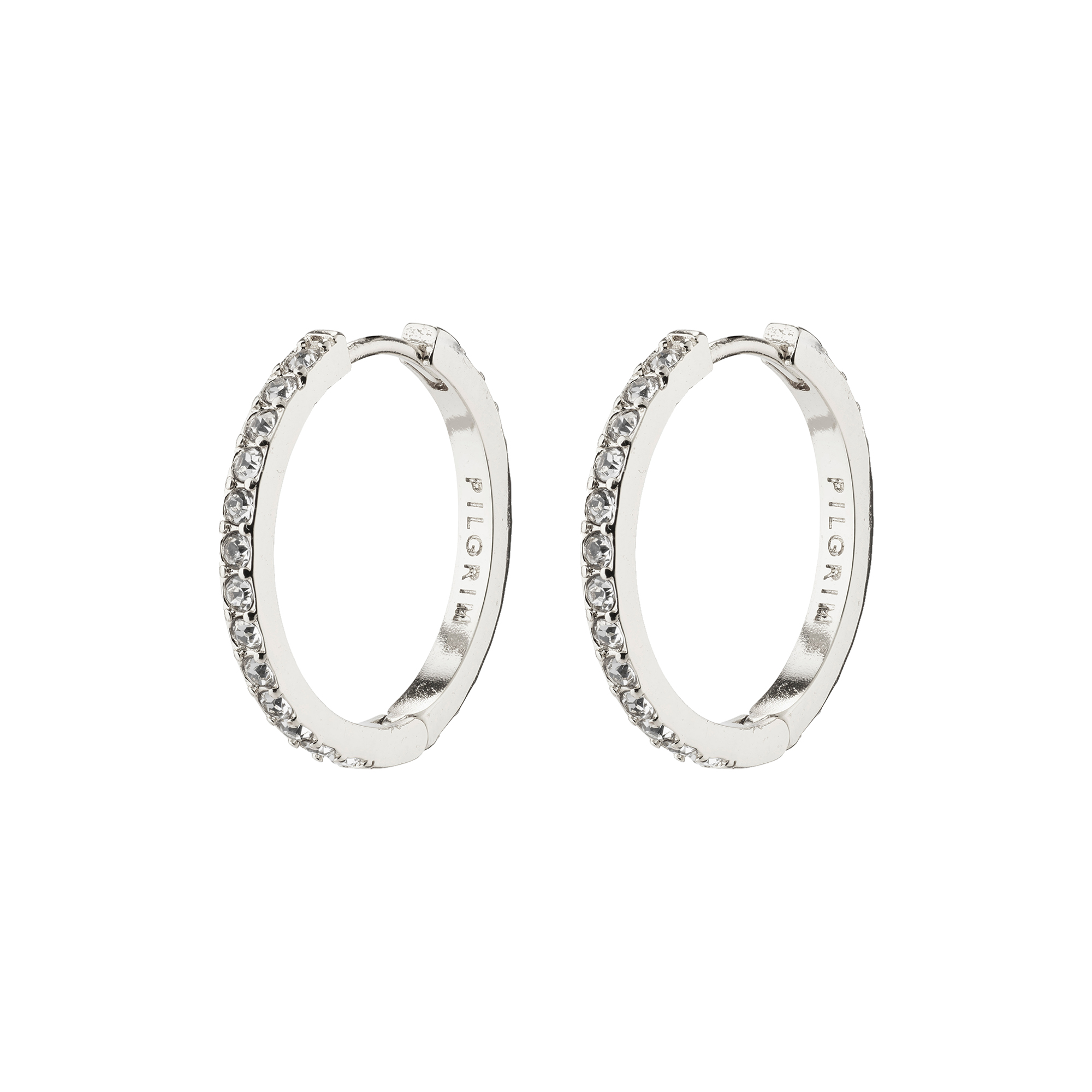 Pilgrim - EBNA medium krystal hoops, sølvbelagt
