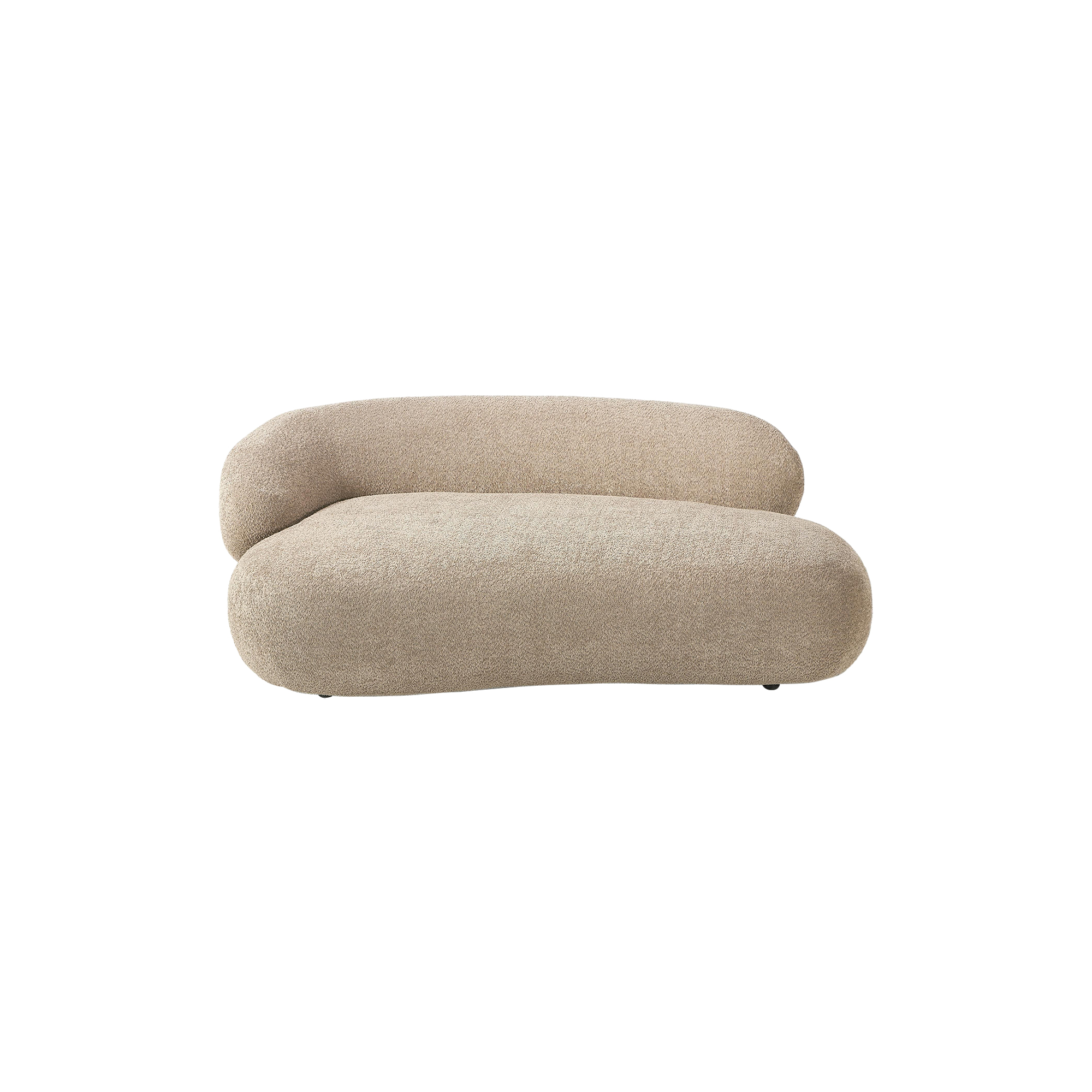 Westwing Collection - Alba 2 Seater Sofa, teddy bouclé beige