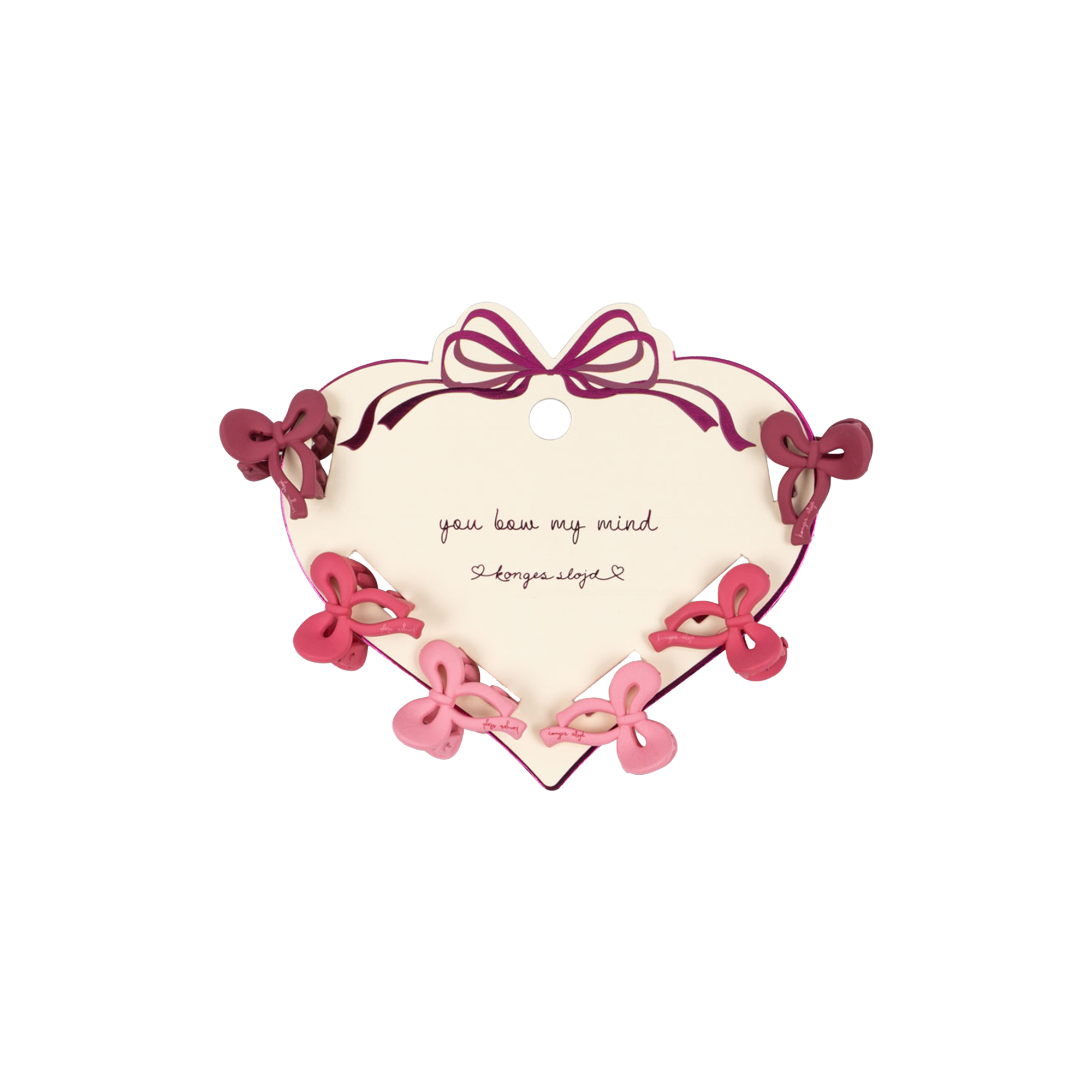Konges Sløjd - 6-pack Mini Bow Hair Clip, pink mix