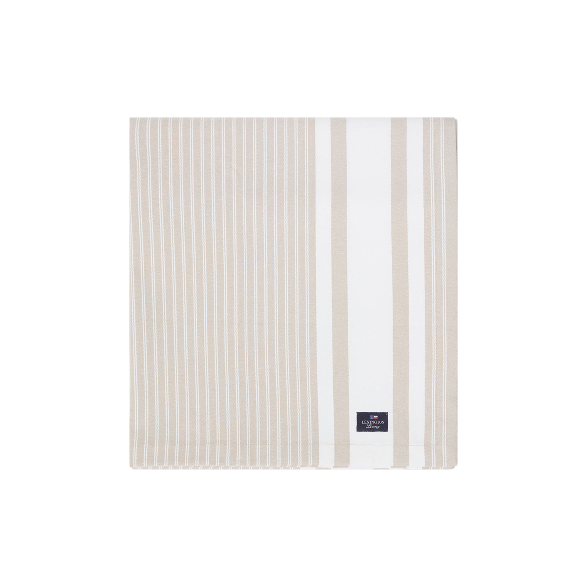 Lexington - Icons Oxford Tablecloth, beige/white - 150x250 cm
