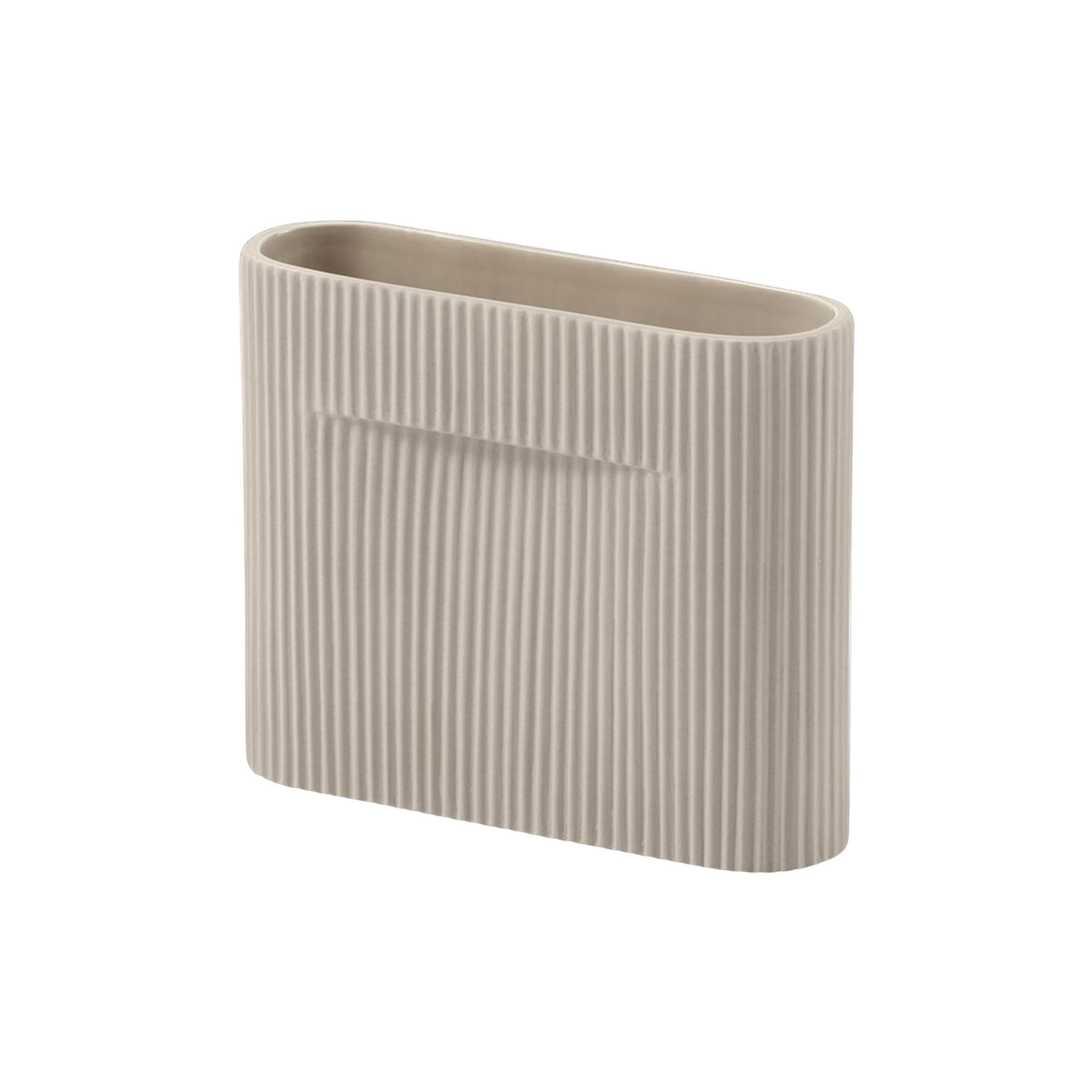 Muuto - Ridge Vase, beige - H16.5 cm