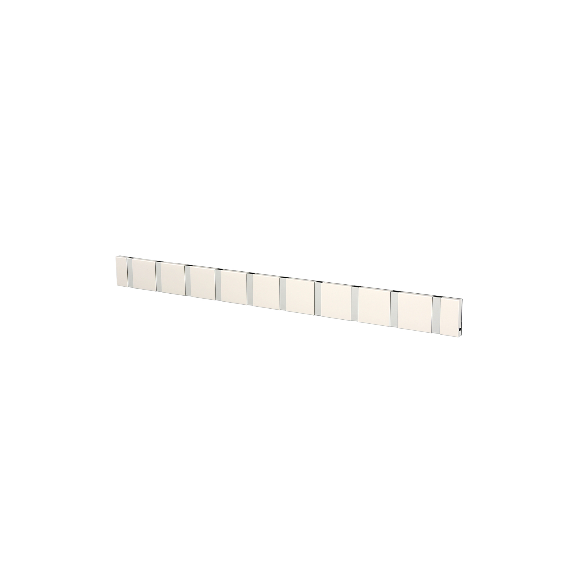 LoCa - KNAX vandret 10 knagerække, hvid/grå - H: 7,9 x L: 99 x D: 1,8 cm.