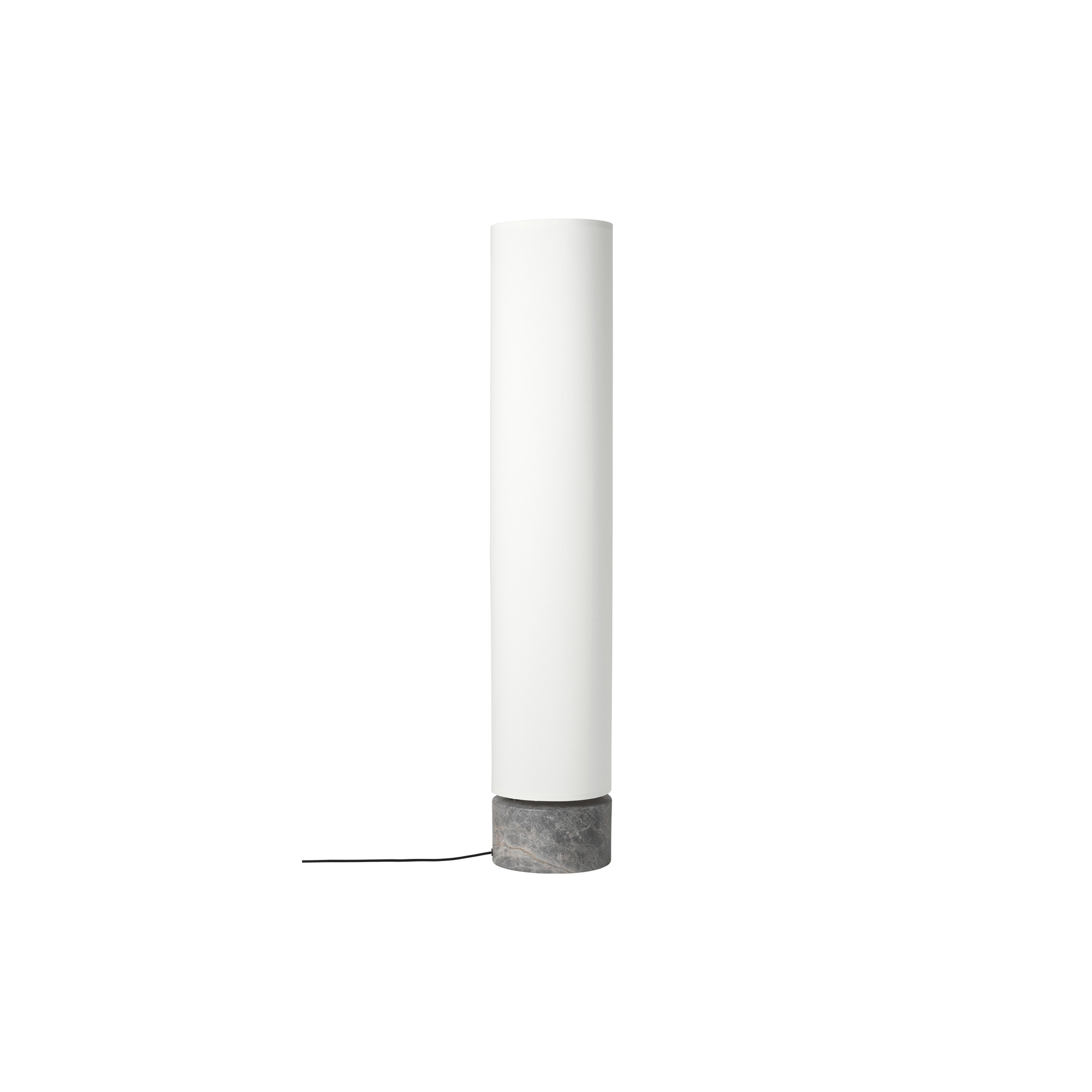 GUBI - Unbound Floor Lamp, grey marble/white - H: 120 x B: 18,6 x D: 23 cm.