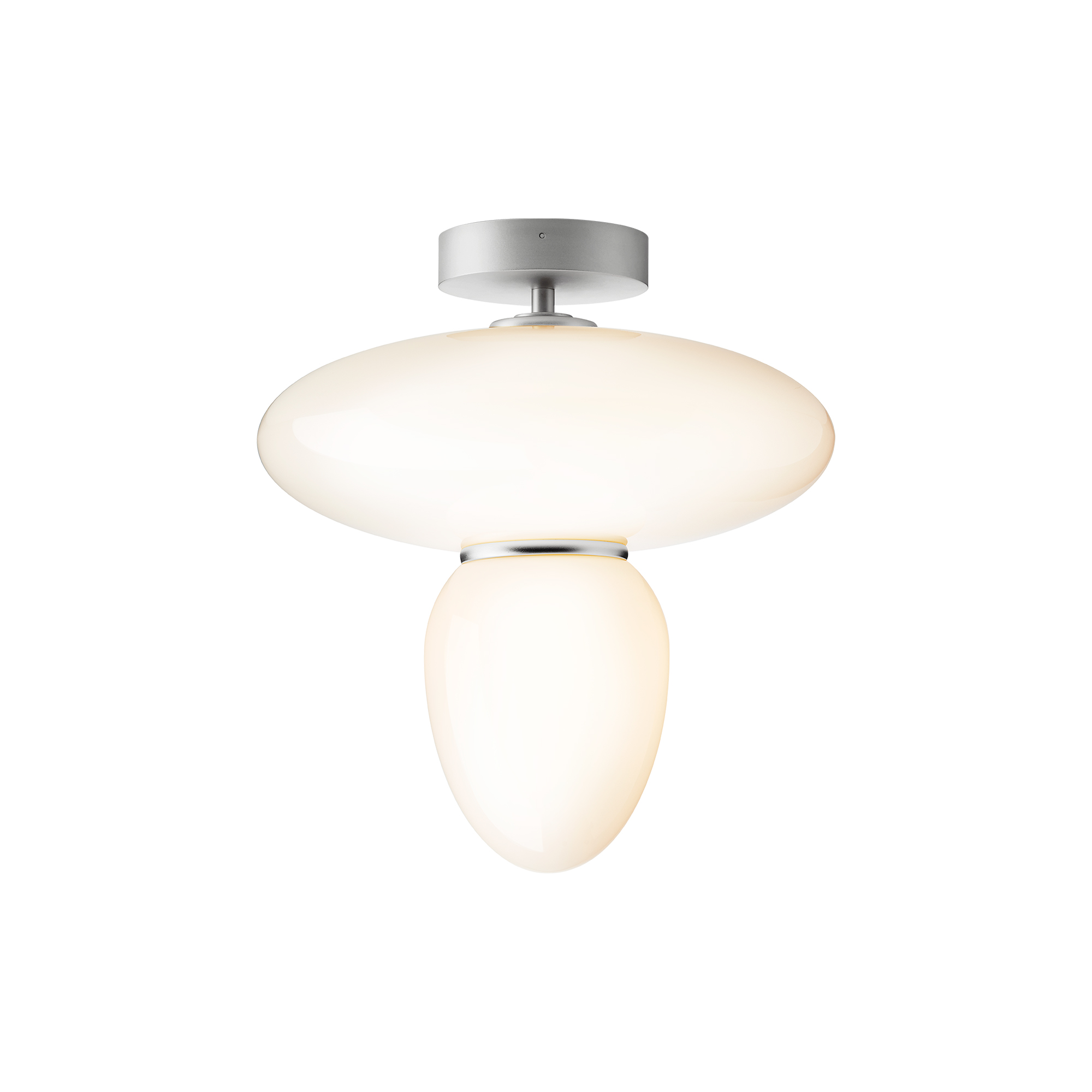 Nuura - Rizzatto 42 Ceiling Lamp, satin silver/opal
