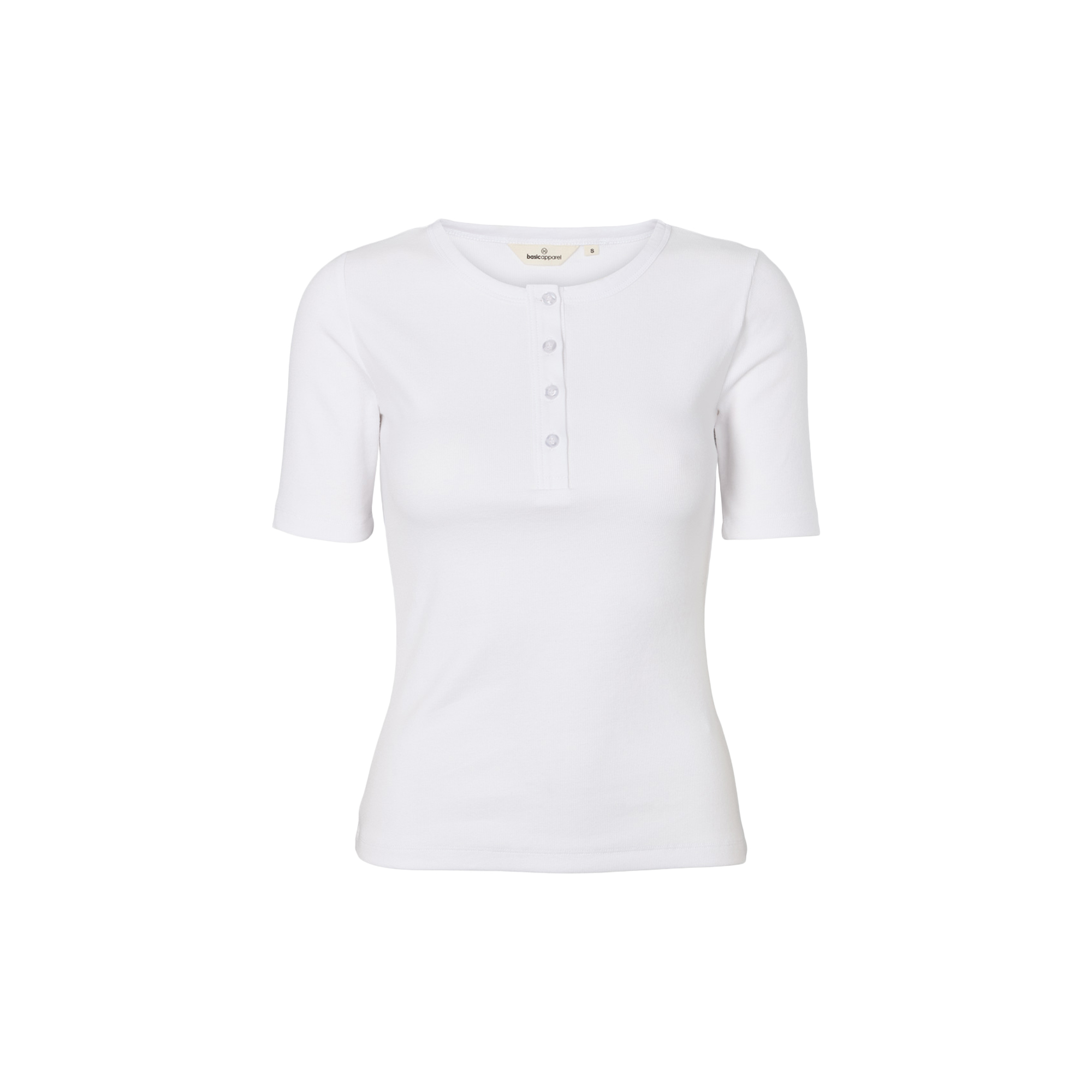 Basic Apparel - Ludmilla SS Granddad, bright white - Str. XXL