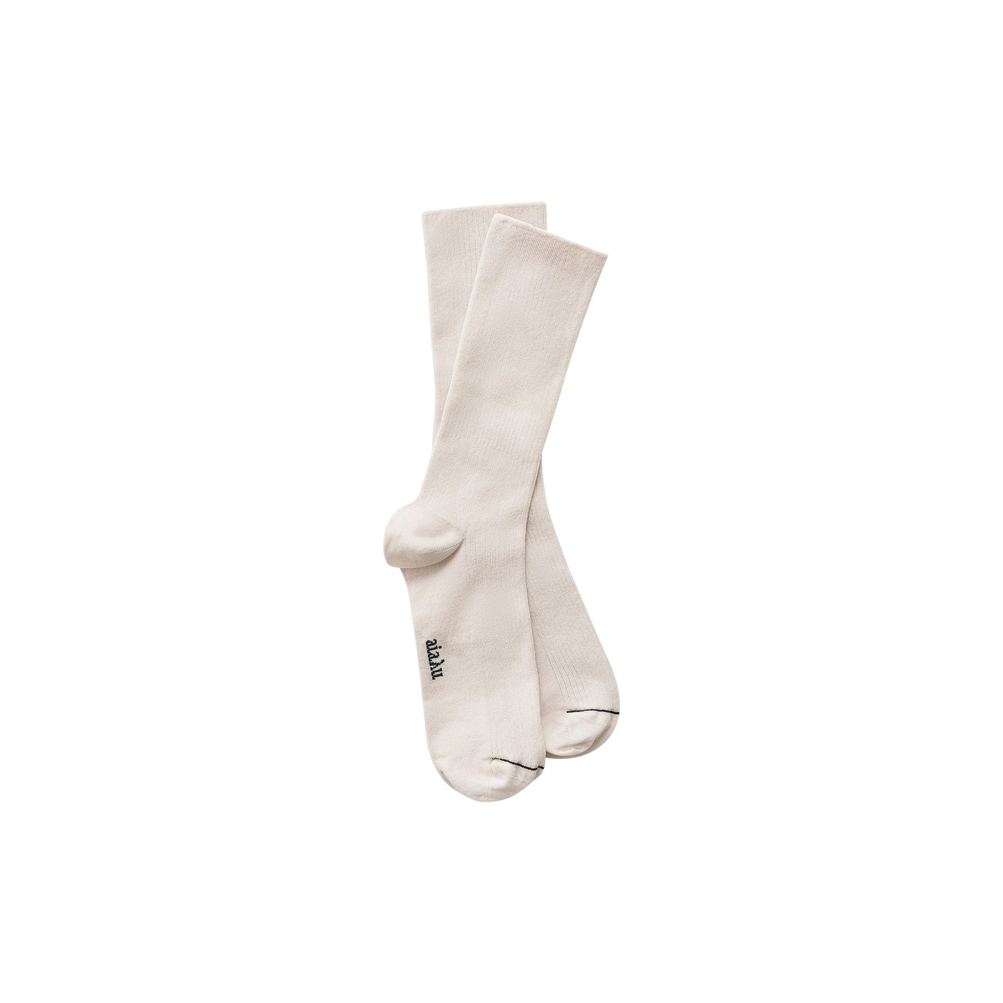 Aiayu - Cotton Rib Socks, milk - 39-41