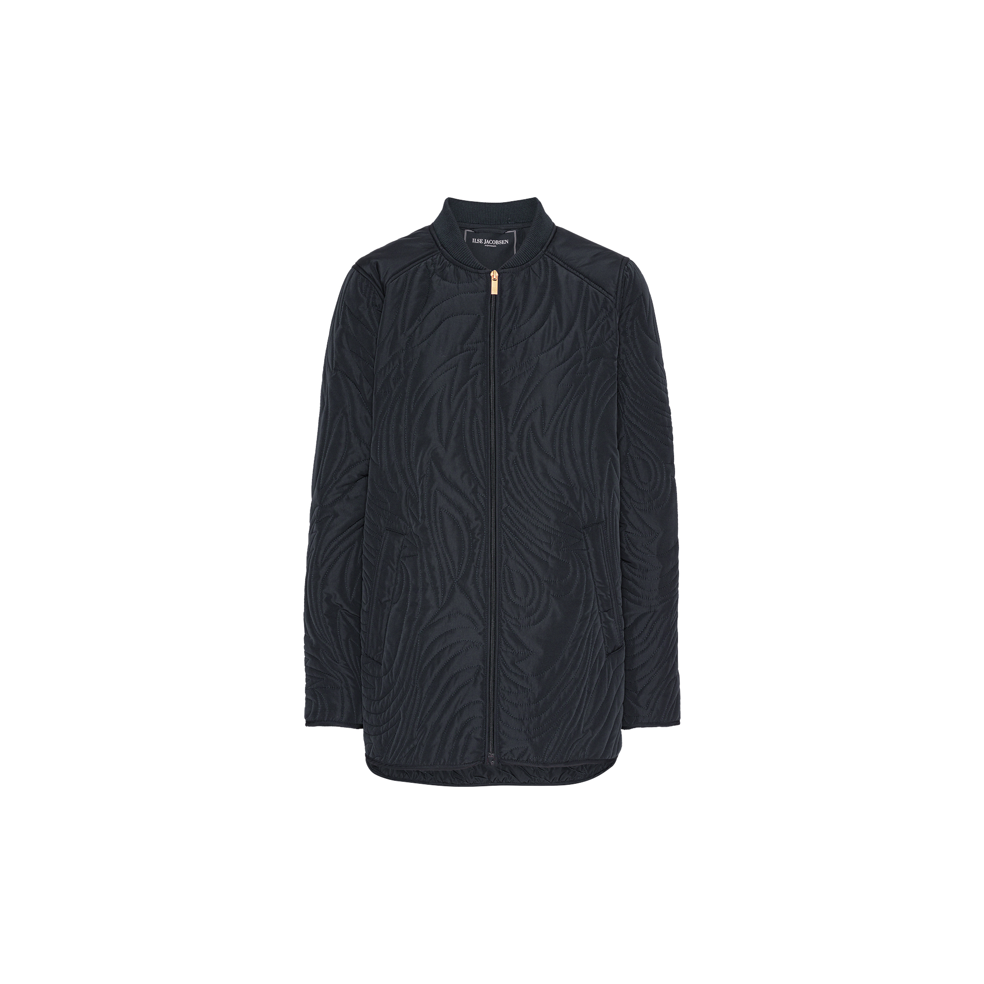 Ilse Jacobsen Hornbæk - Short Quilt Jacket With Rib, dark indigo - Str. 40