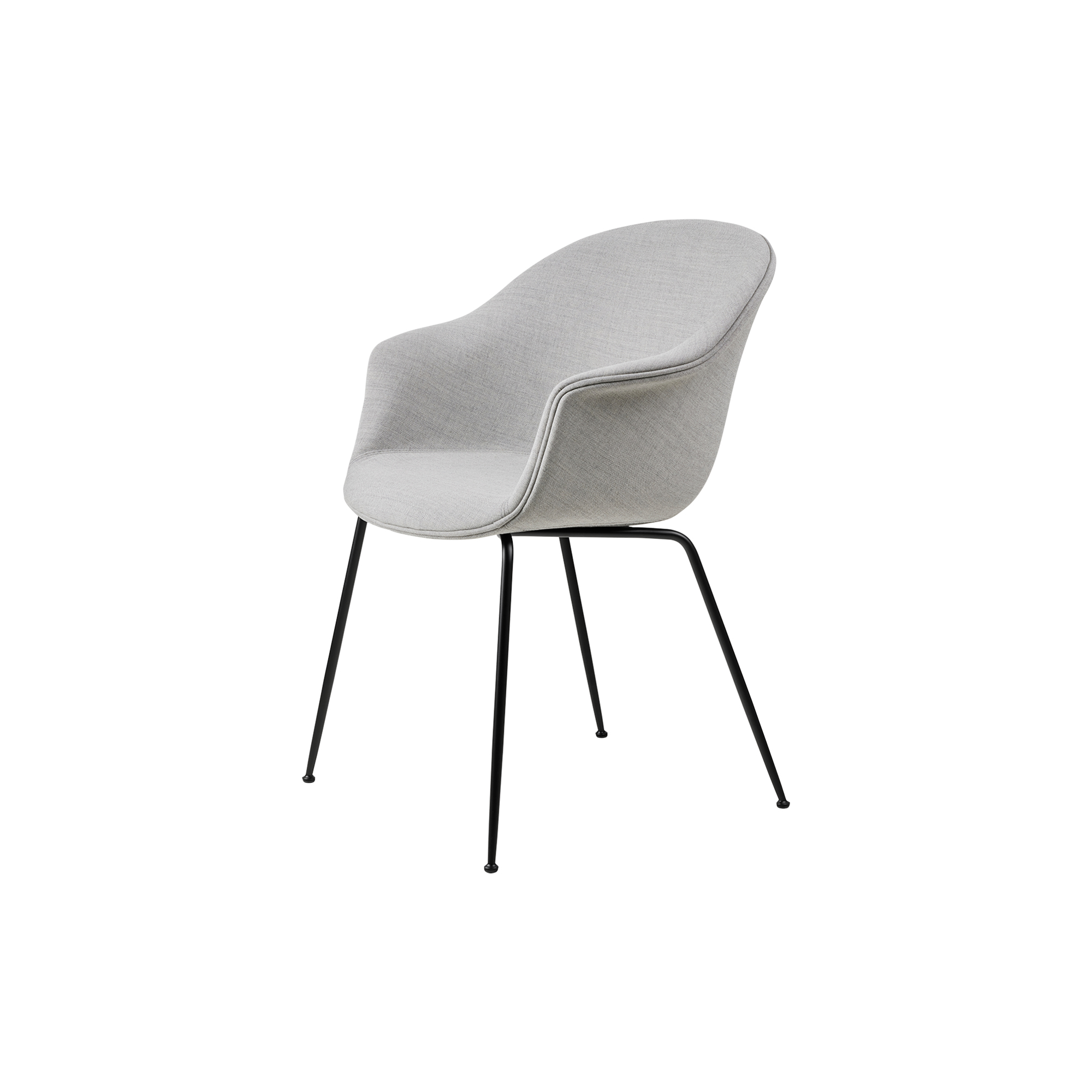 GUBI - Bat Dining Chair Fully Upholstered, Remix 3 123/black matt - H: 83 x B: 61 x D: 57 cm.
