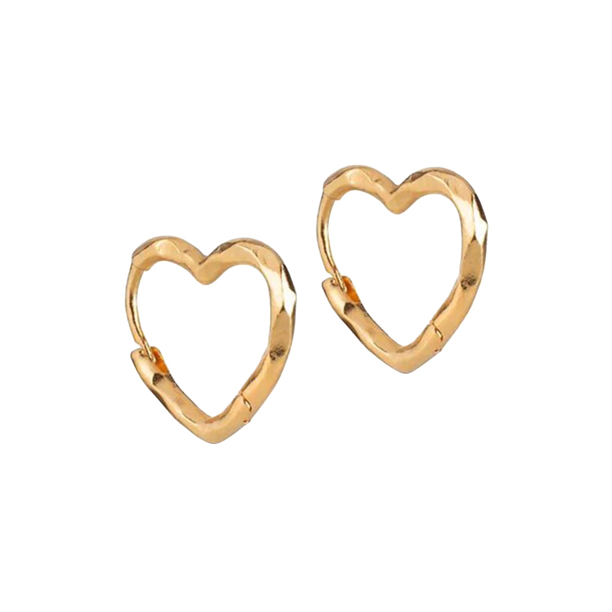 ENAMEL Copenhagen - Organic Heart hoops, forgyldt, Organic Heart - Small