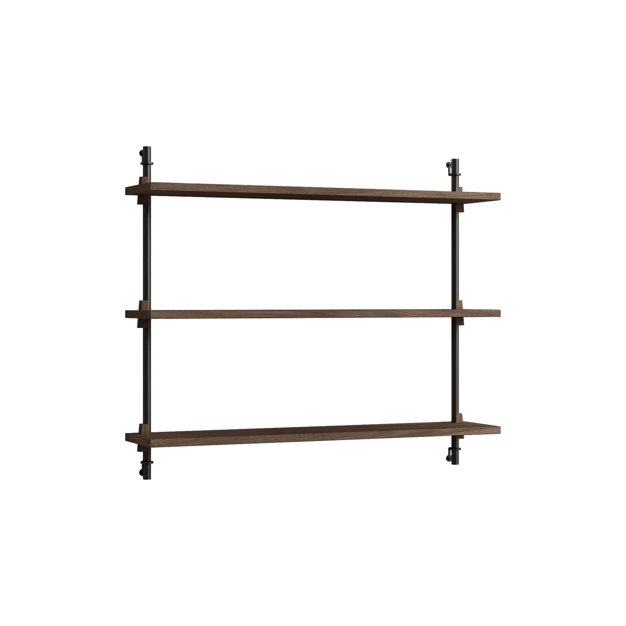 MOEBE - Wall Shelving Small, smoked oak/black