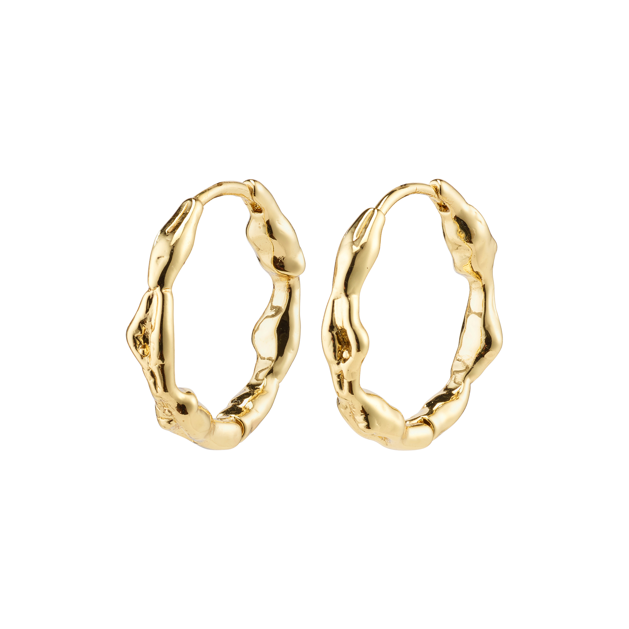Pilgrim - ZION Organic Shaped Hoops Medium, gold plated