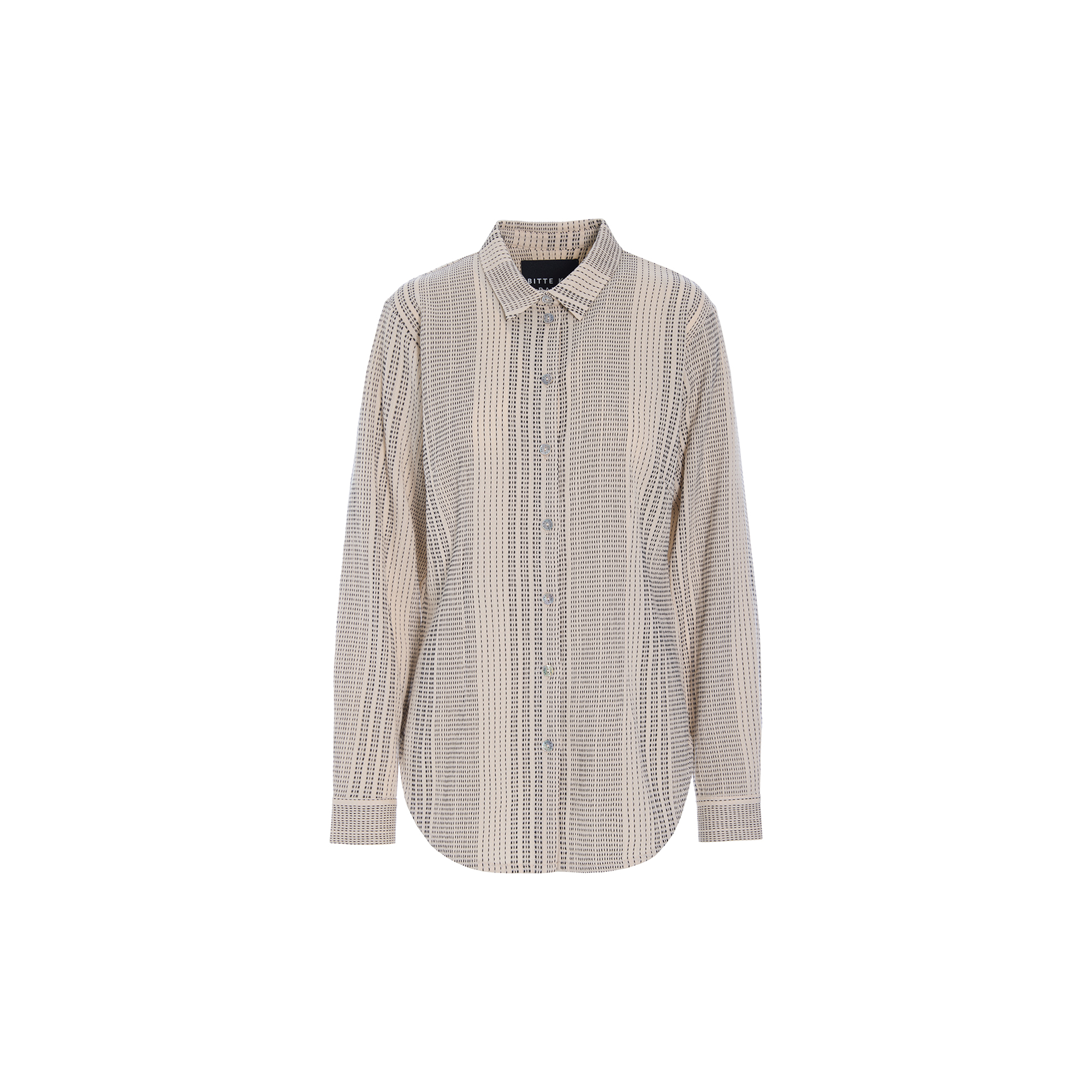 BITTE KAI RAND - Shiko smal skjorte, ivory/black stitch - Str. S