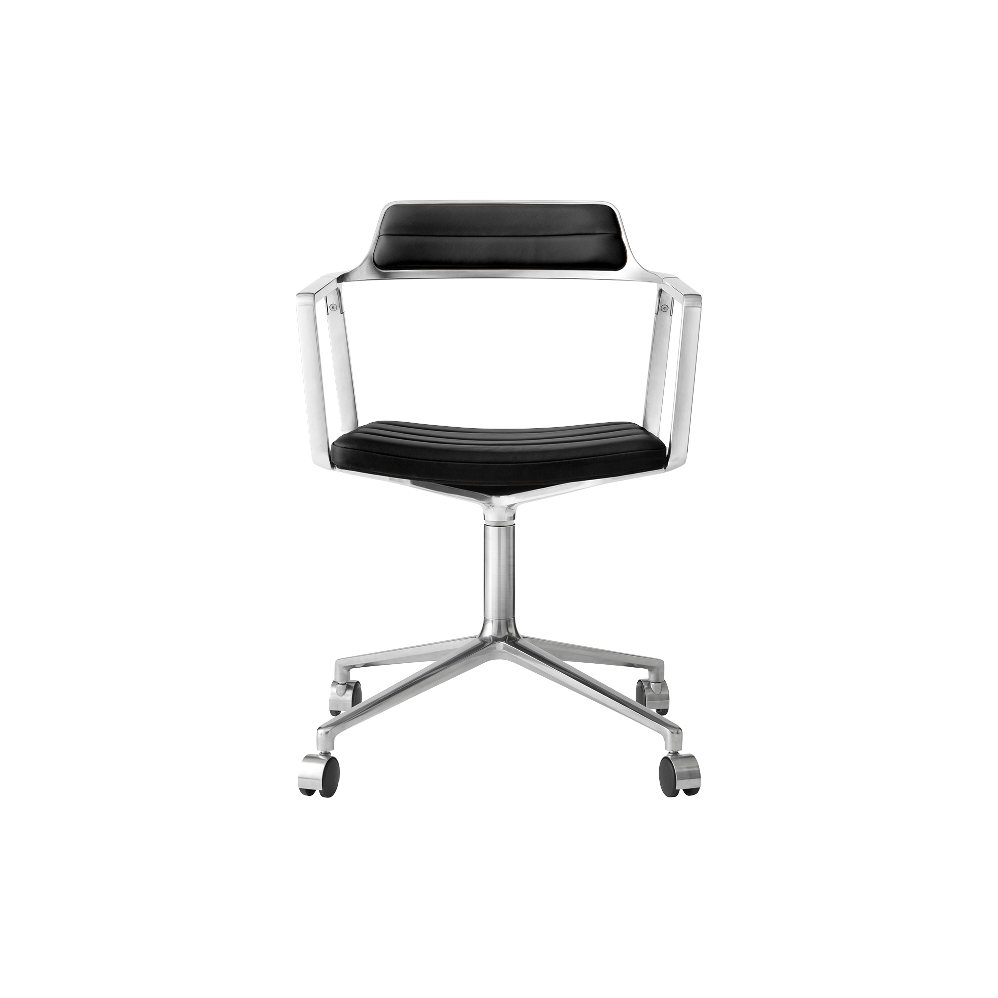 Vipp - VIPP452 Swivel Chair with Castors, black/polished aluminium