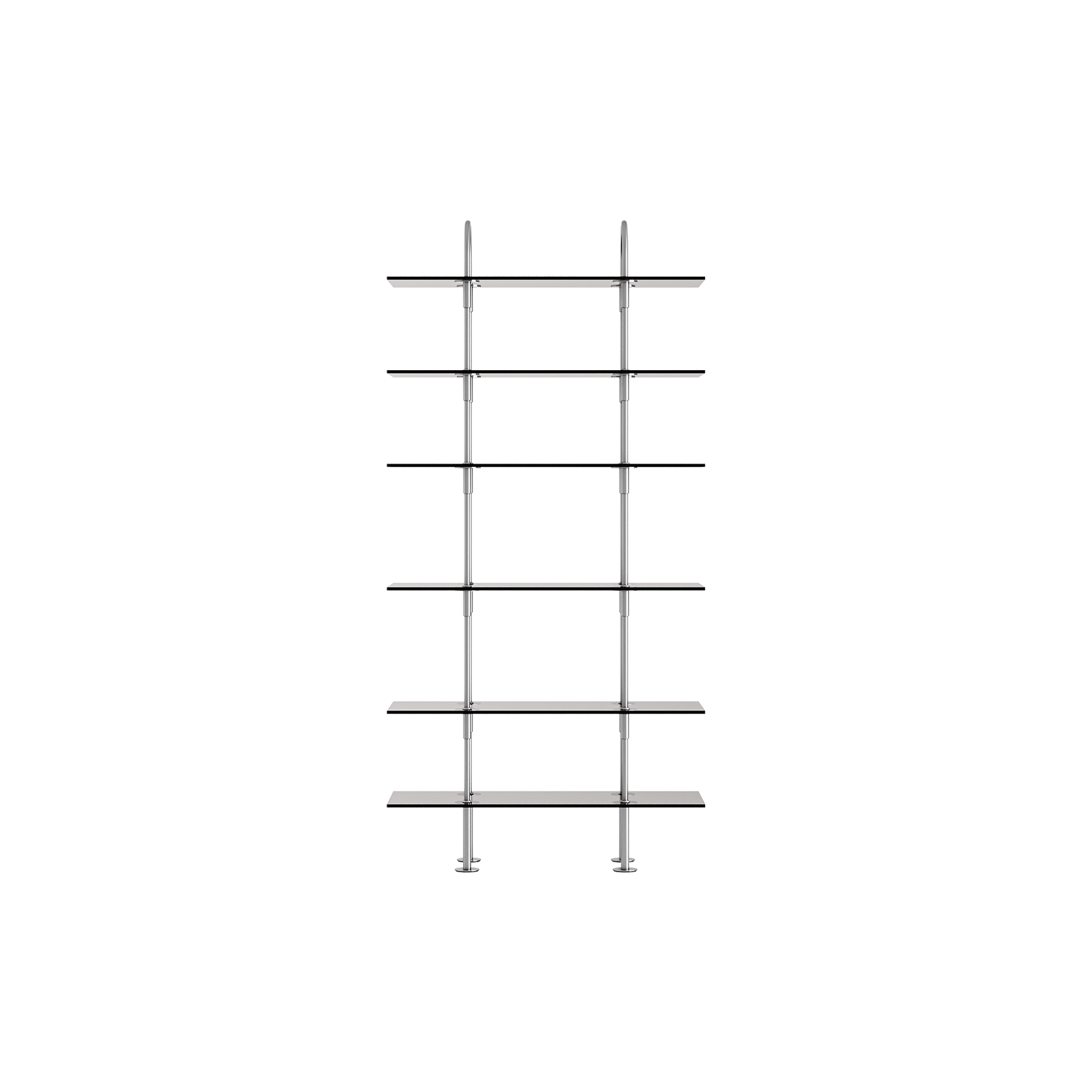 GUBI - Keen Shelving, steel/smoked tempered glass - B96 cm