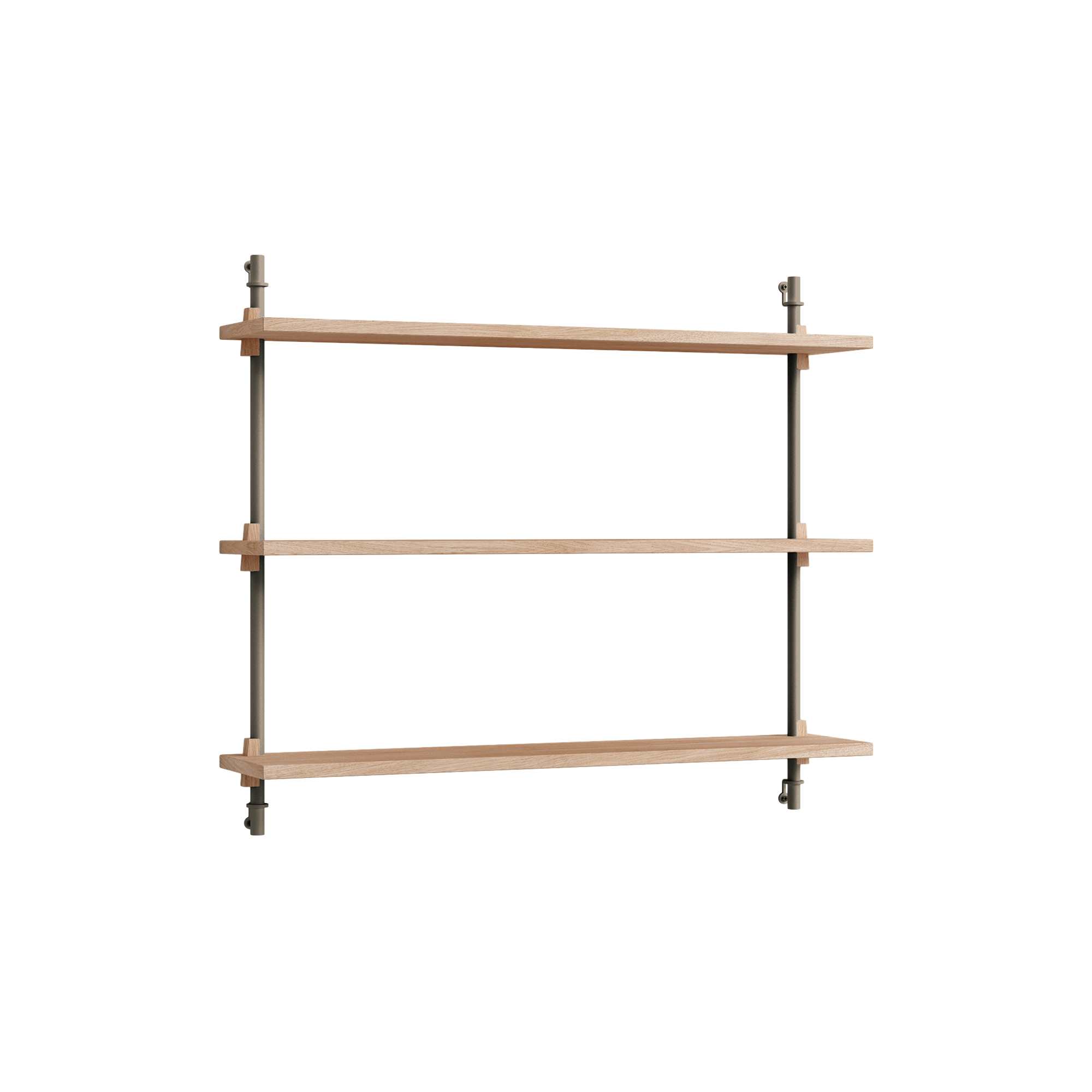 MOEBE - Wall Shelving Small, oak/warm grey