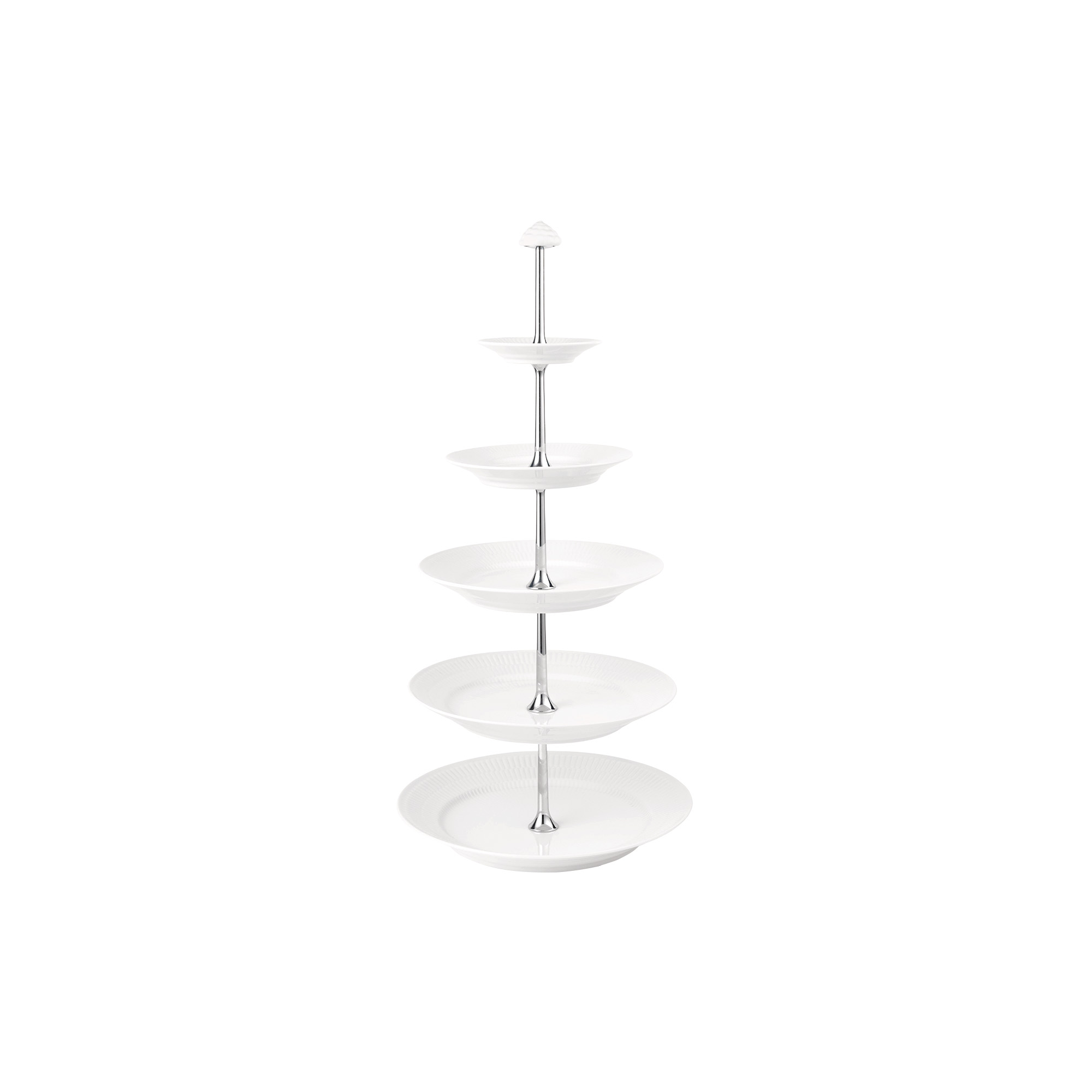 Royal Copenhagen - Hvid Riflet étagère 5 lag