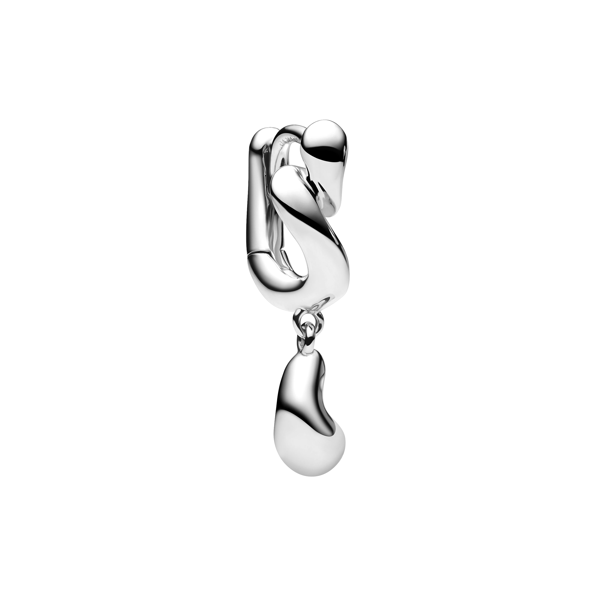 Maria Black - Whirl Drop Huggie Left, silver
